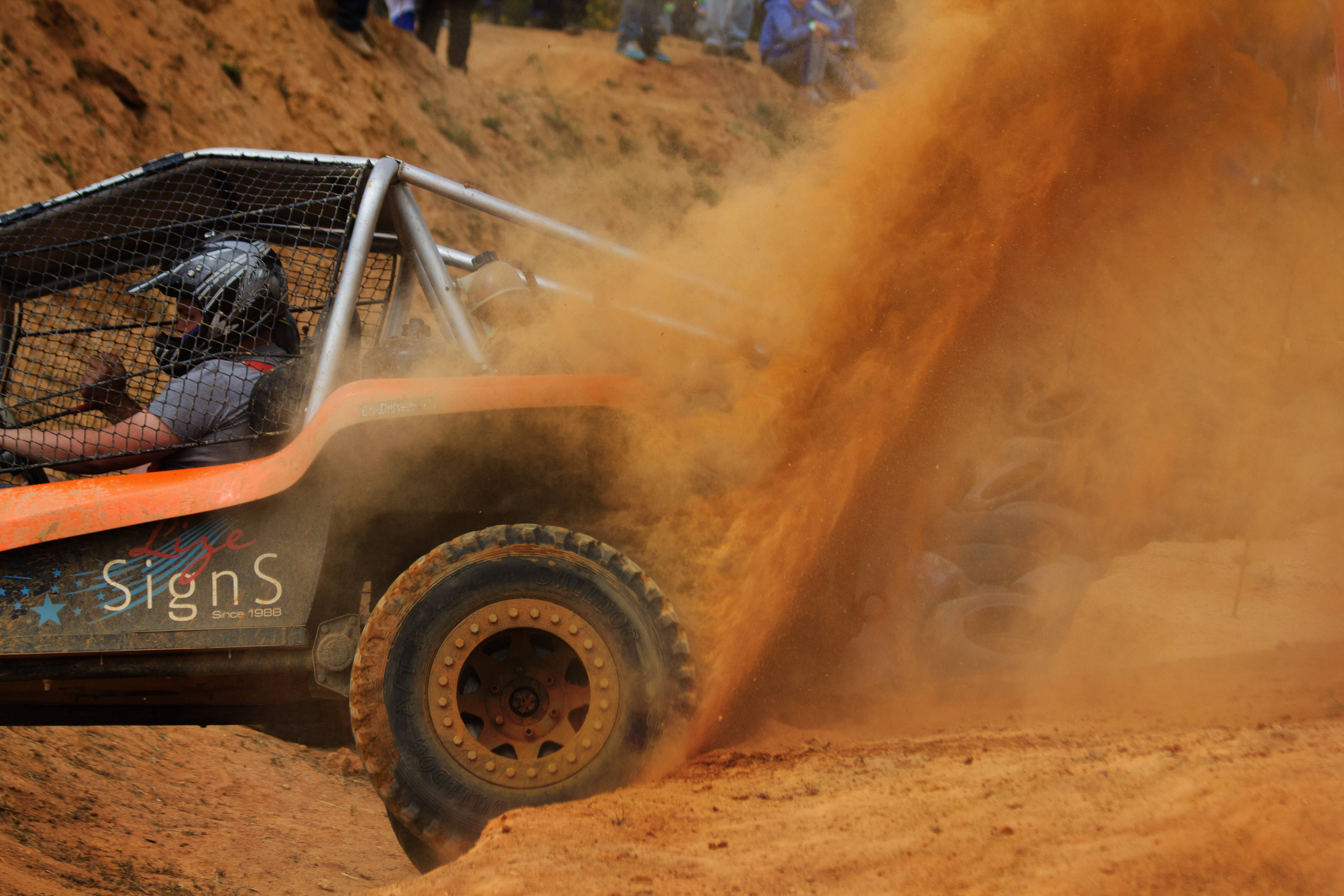 Dirt Rally, orange off-road buggy, reddish-brown dust, 5K Desktop Wallpaper