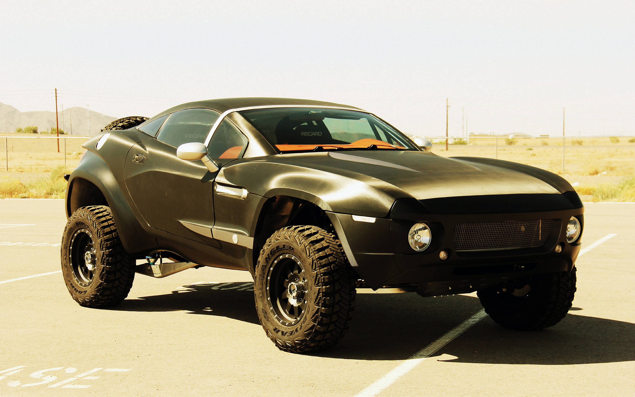 Dirt Rally, matte black, custom off-road sports car, 2K Desktop Wallpaper