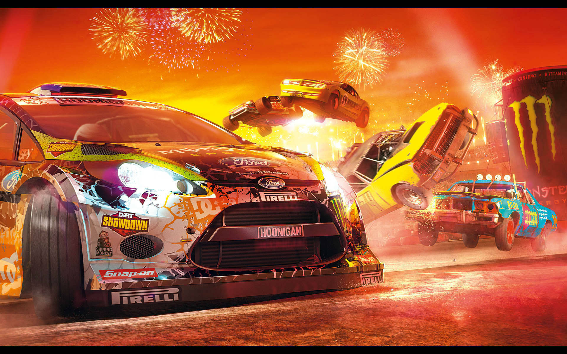 Dirt Showdown, racing cars, demolition derby, Full HD Desktop Wallpaper