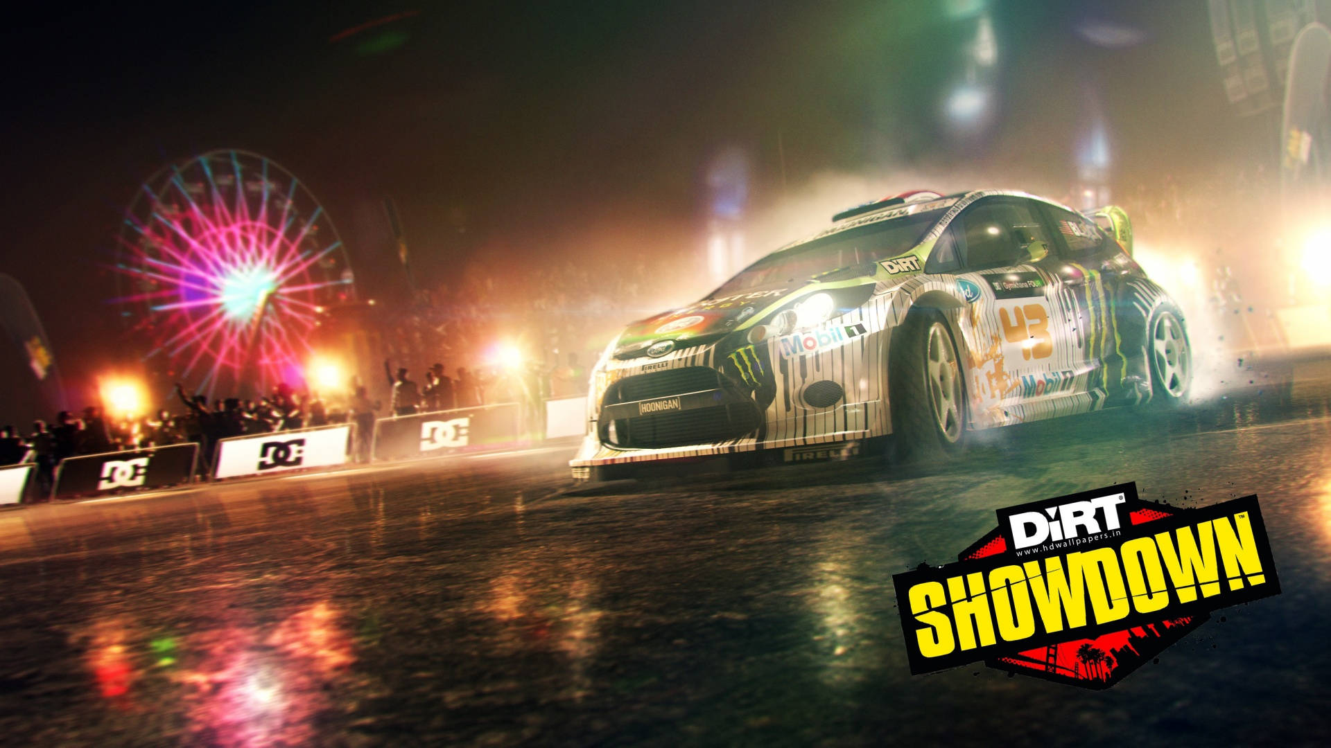 Dirt Showdown, rally car, wet track, Full HD Desktop Wallpaper