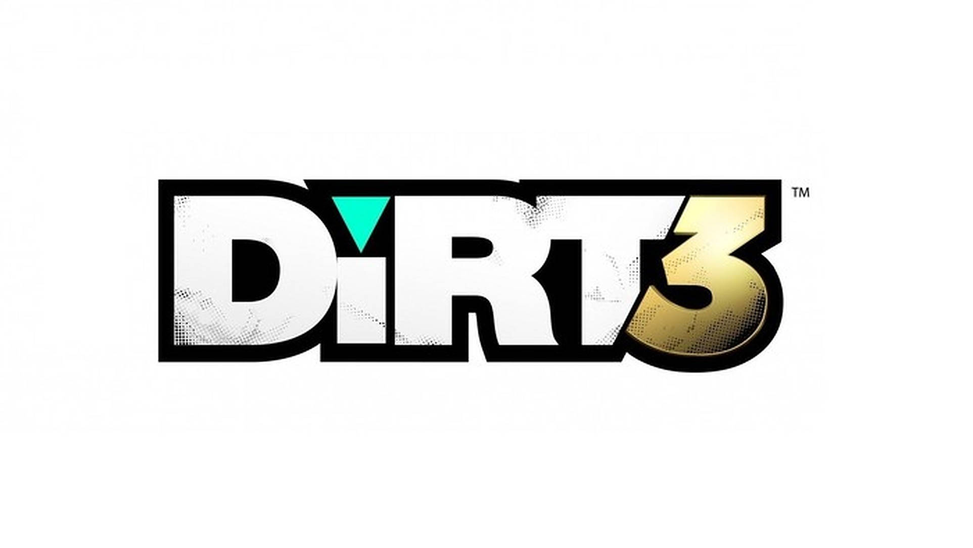 DIRT 3, teal triangle, gold gradient, Full HD Desktop Wallpaper