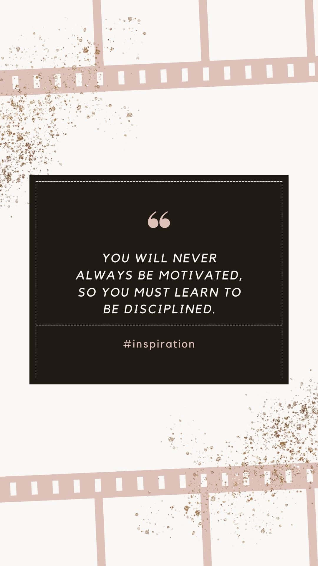 discipline, motivational quote, filmstrip design, Full HD Phone Wallpaper