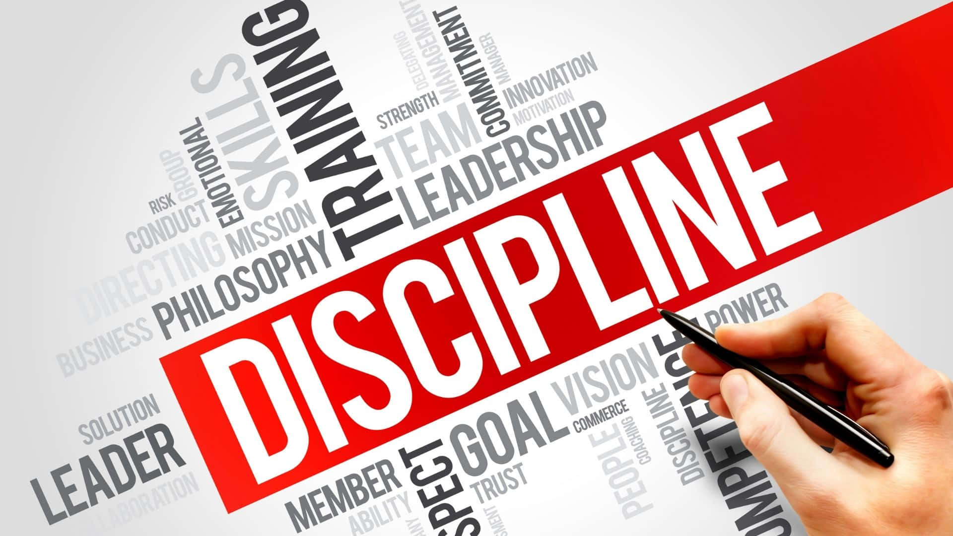 Discipline, word cloud, business terms, Full HD Desktop Wallpaper