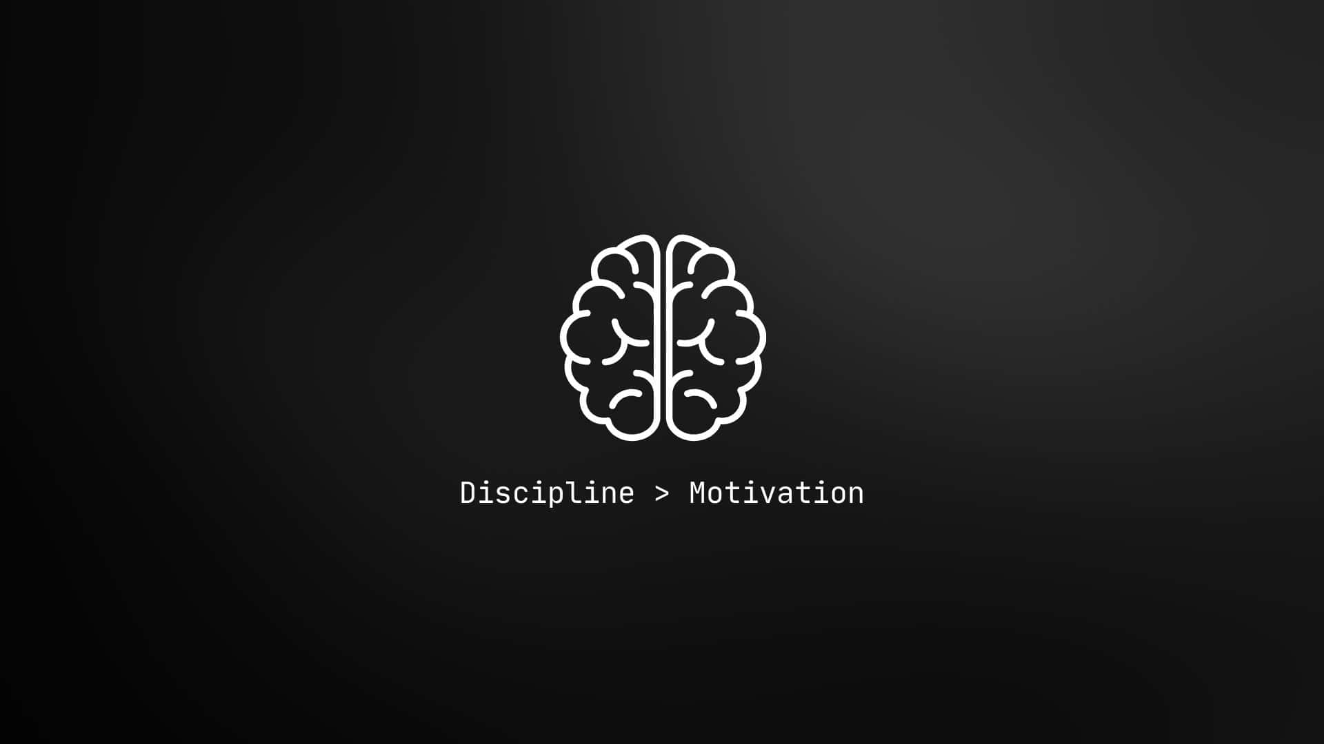 Discipline, Motivation, white brain icon, Full HD Desktop Wallpaper
