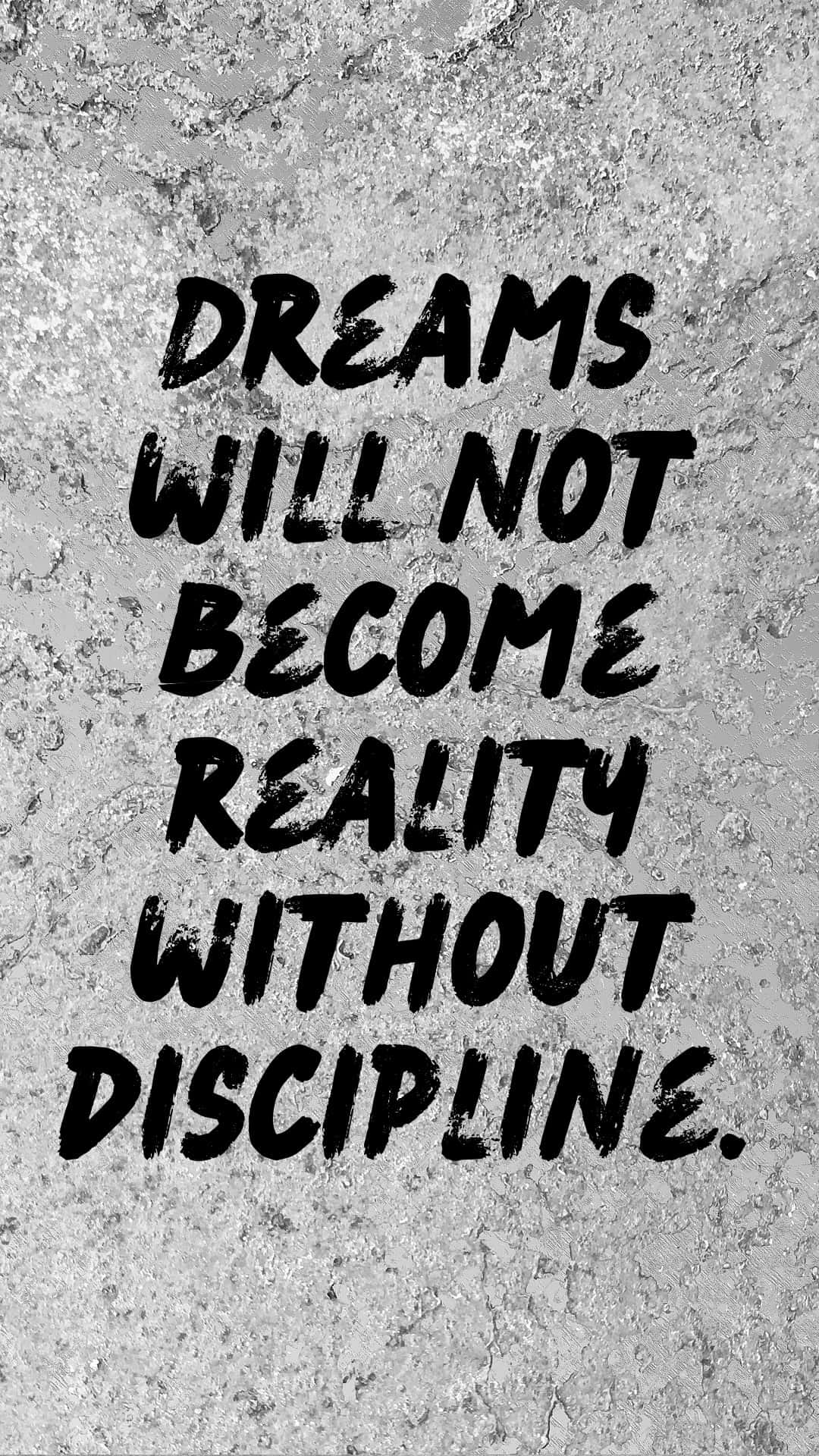 Discipline, black brushstroke text, rough gray concrete background, Full HD Phone Wallpaper