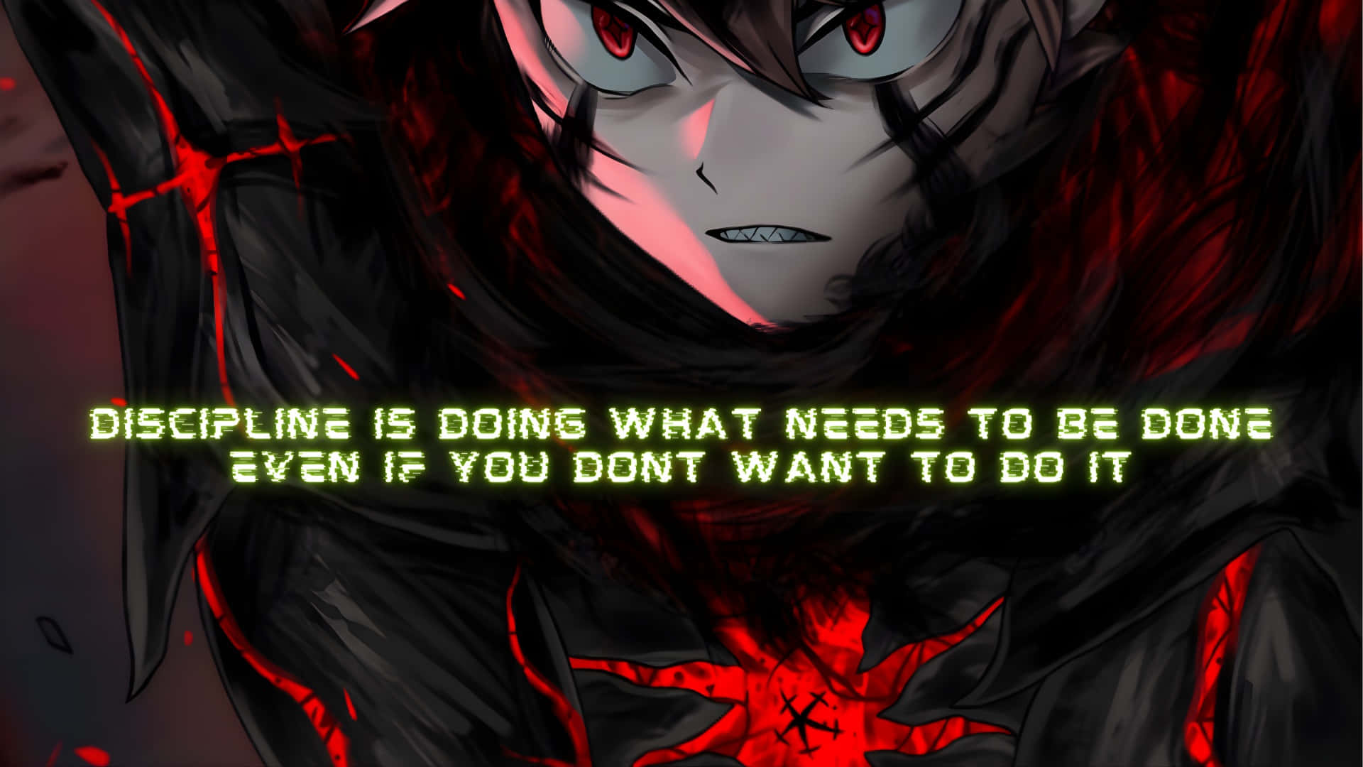Discipline, red eyes, dark cloak, Full HD Desktop Wallpaper