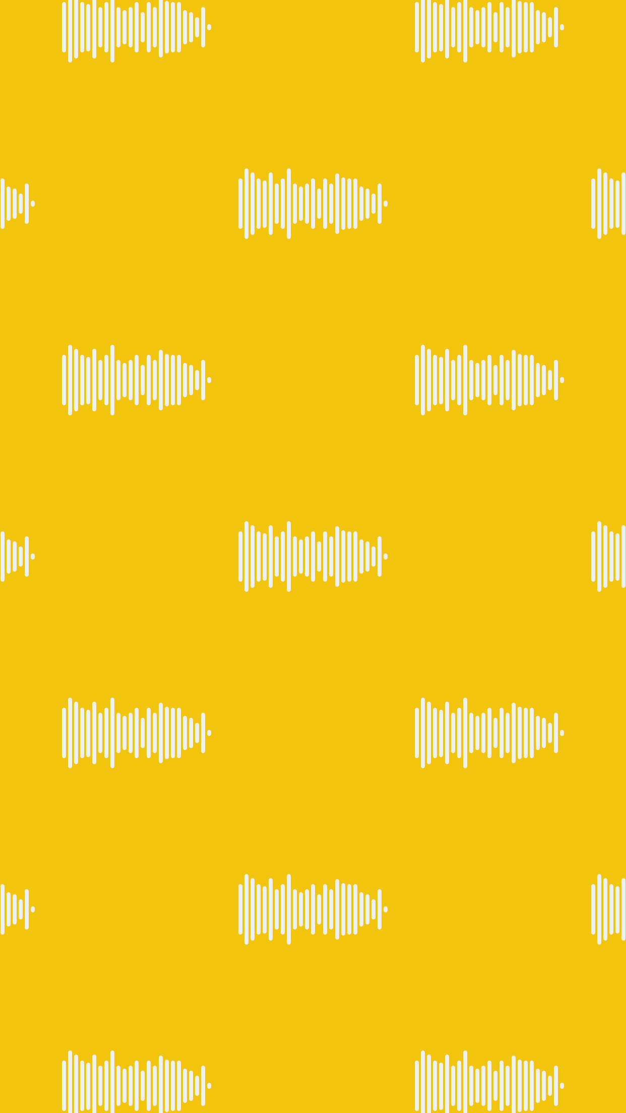 yellow aesthetic disco, vibrant yellow background, repeating white audio waveform patterns, Full HD Phone Wallpaper