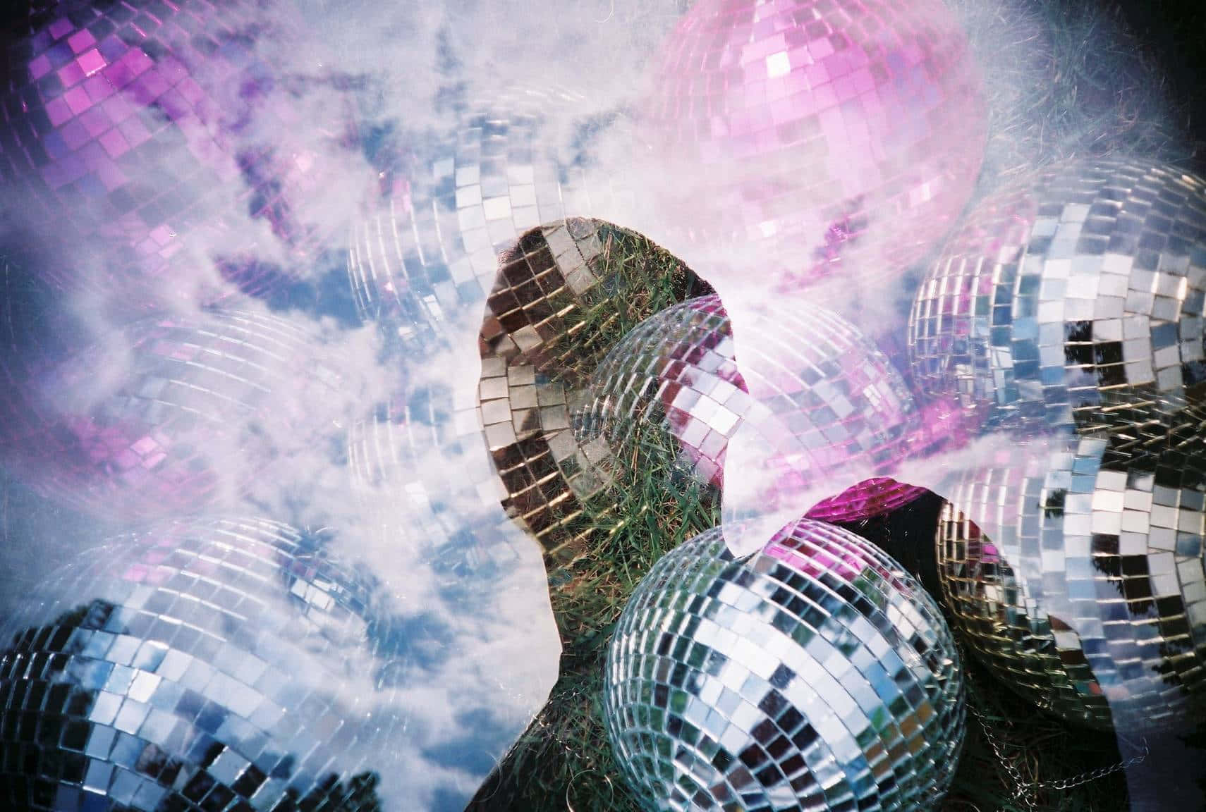 disco ball, shiny silver, pink, HD Desktop Wallpaper
