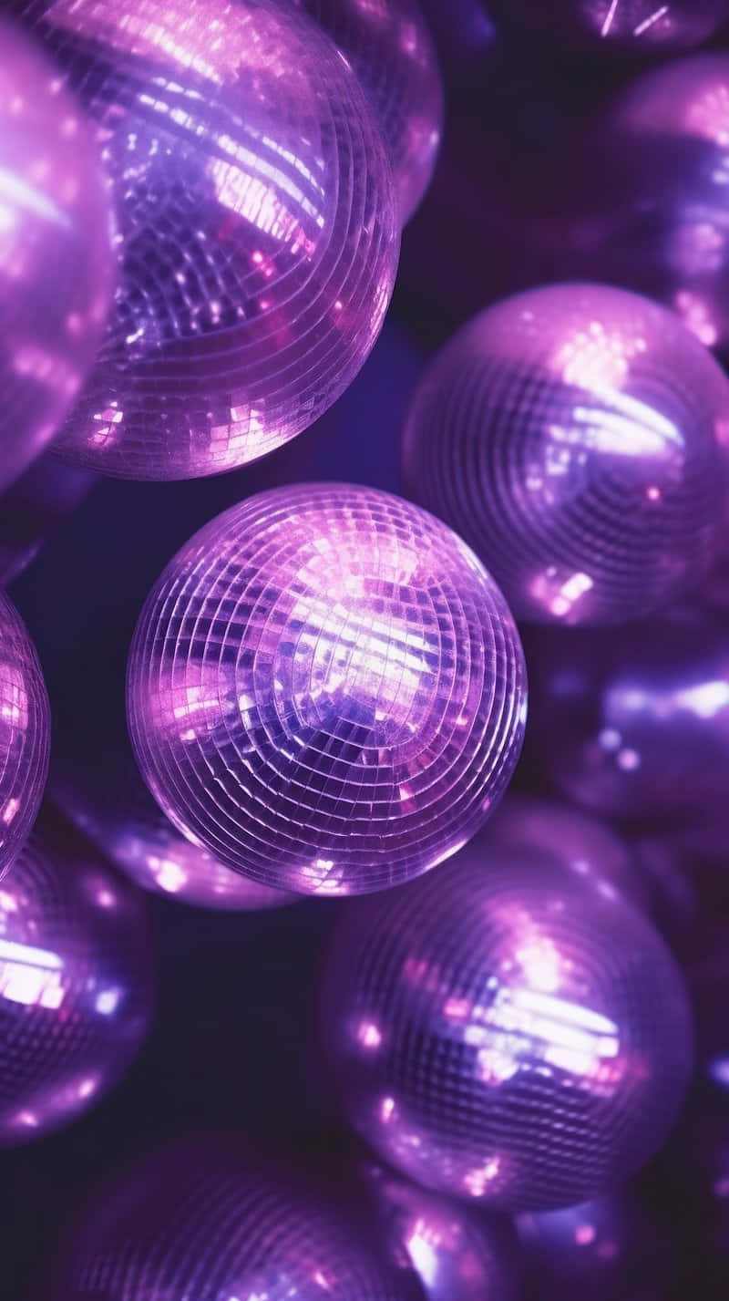 purple disco ball, glitter, glowing, HD Phone Wallpaper