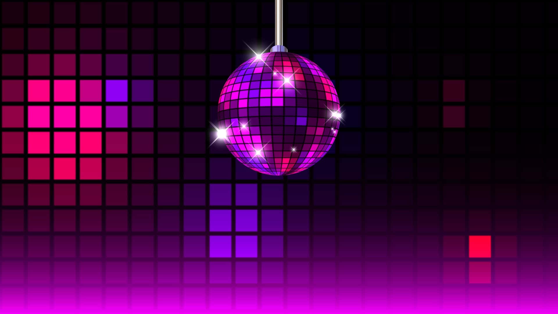 glowing disco ball, purple backdrop, pink and purple disco ball, Full HD Desktop Wallpaper