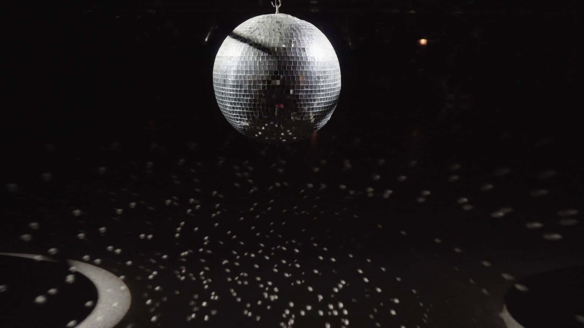 glimmering disco ball, shimmering silver, darkness, Full HD Desktop Wallpaper