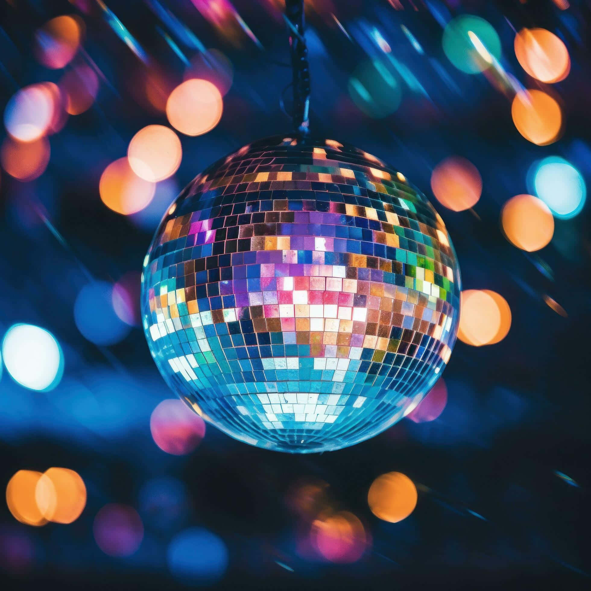 disco ball, vibrant bokeh lights, rainbow reflections, Full HD Desktop Wallpaper