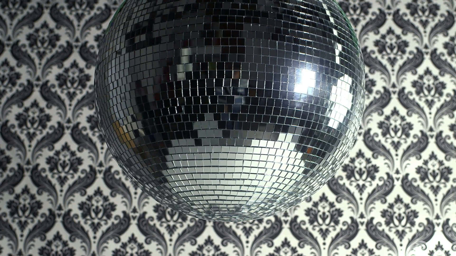 disco ball, shiny silver, black and white damask wallpaper, Full HD Desktop Wallpaper
