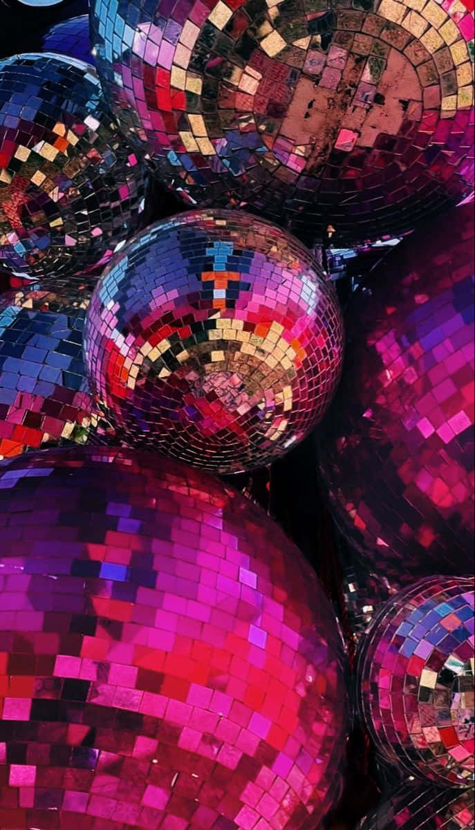 disco ball, vibrant pink, purple, SD Phone Wallpaper