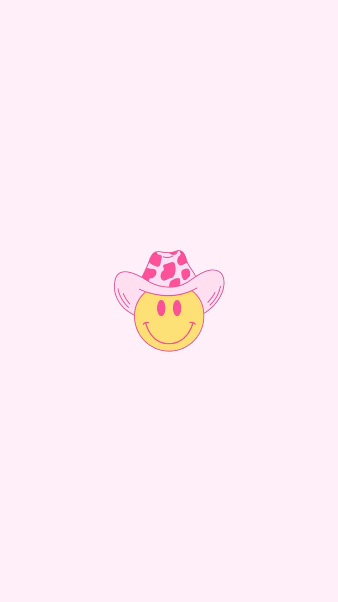 Disco Cowgirl, smiley face, pink cow print cowboy hat, Full HD Phone Wallpaper