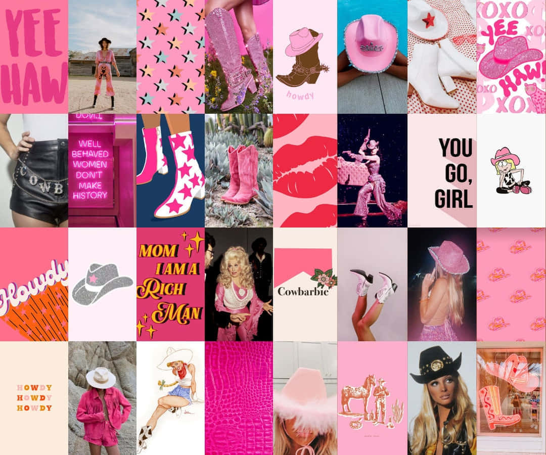 Disco Cowgirl Aesthetic, pink, cowboy-themed, SD Desktop Wallpaper