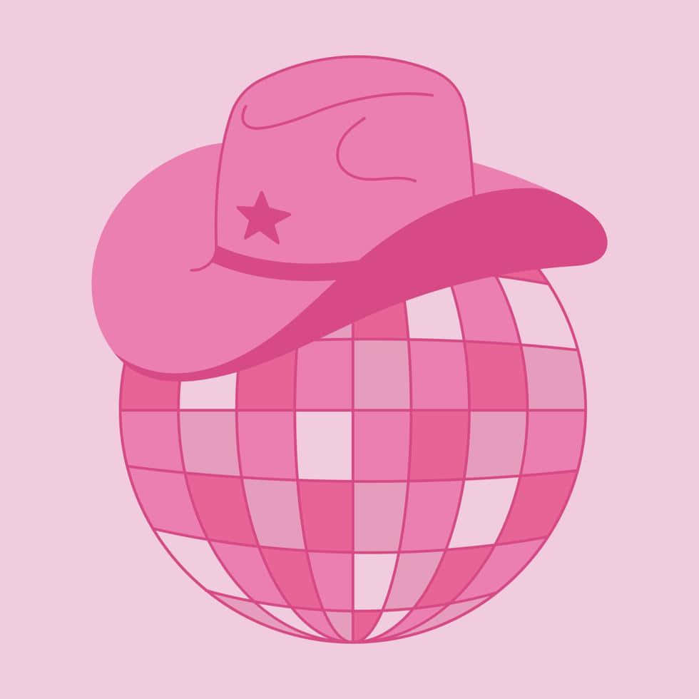 pink cowboy hat, star, pink disco ball, SD Desktop Wallpaper