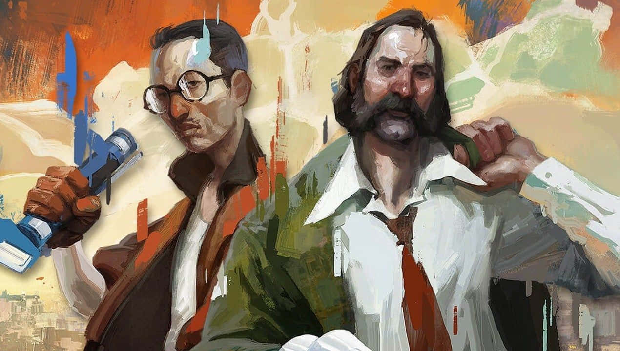 Disco Elysium, blue gun, green weapon, SD Desktop Wallpaper