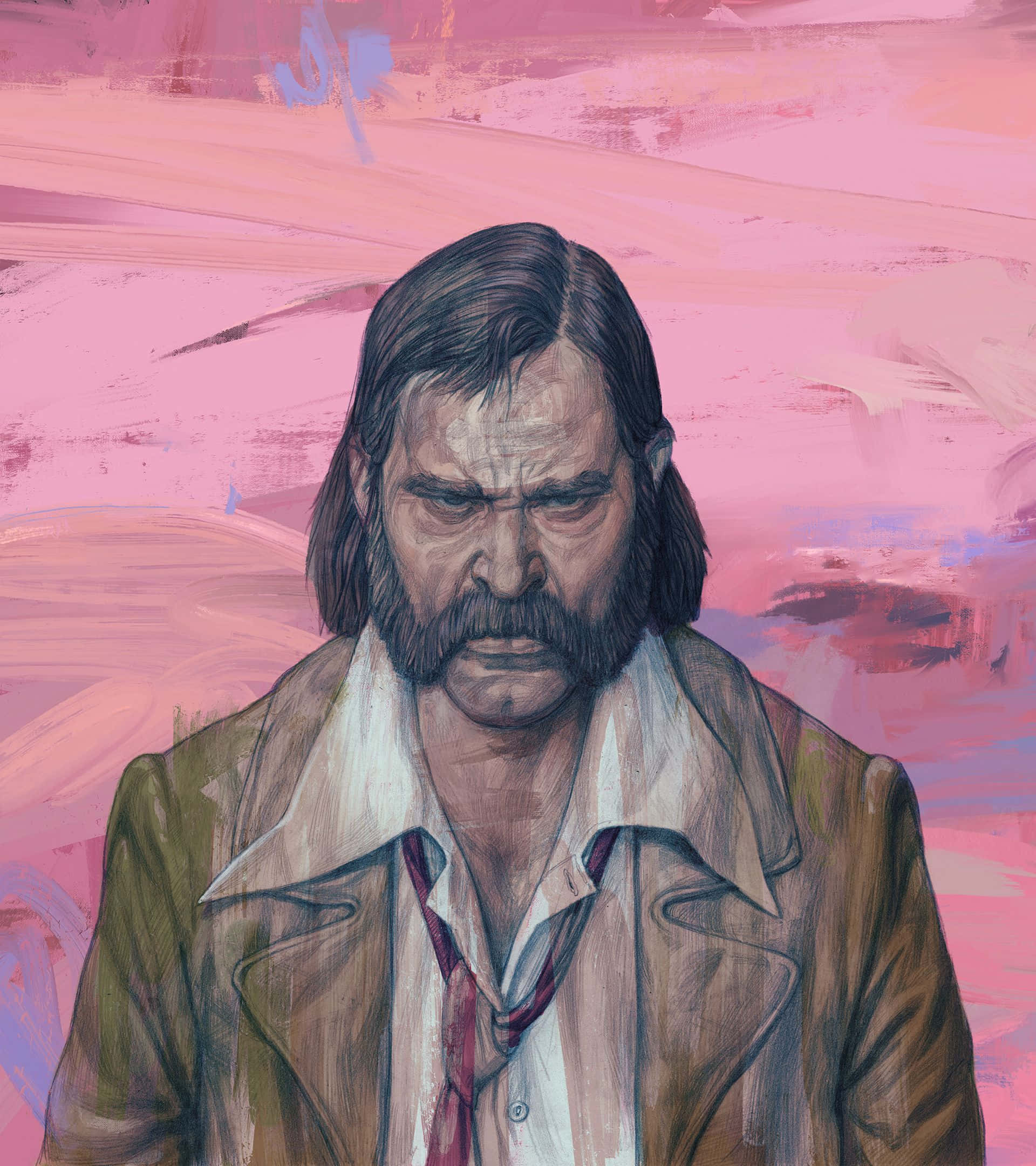 Disco Elysium, detective portrait, beard, Full HD Phone Wallpaper