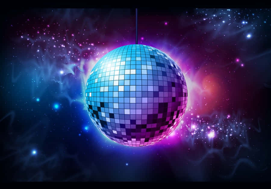 disco ball, cosmic nebula, electric blue, SD Desktop Wallpaper