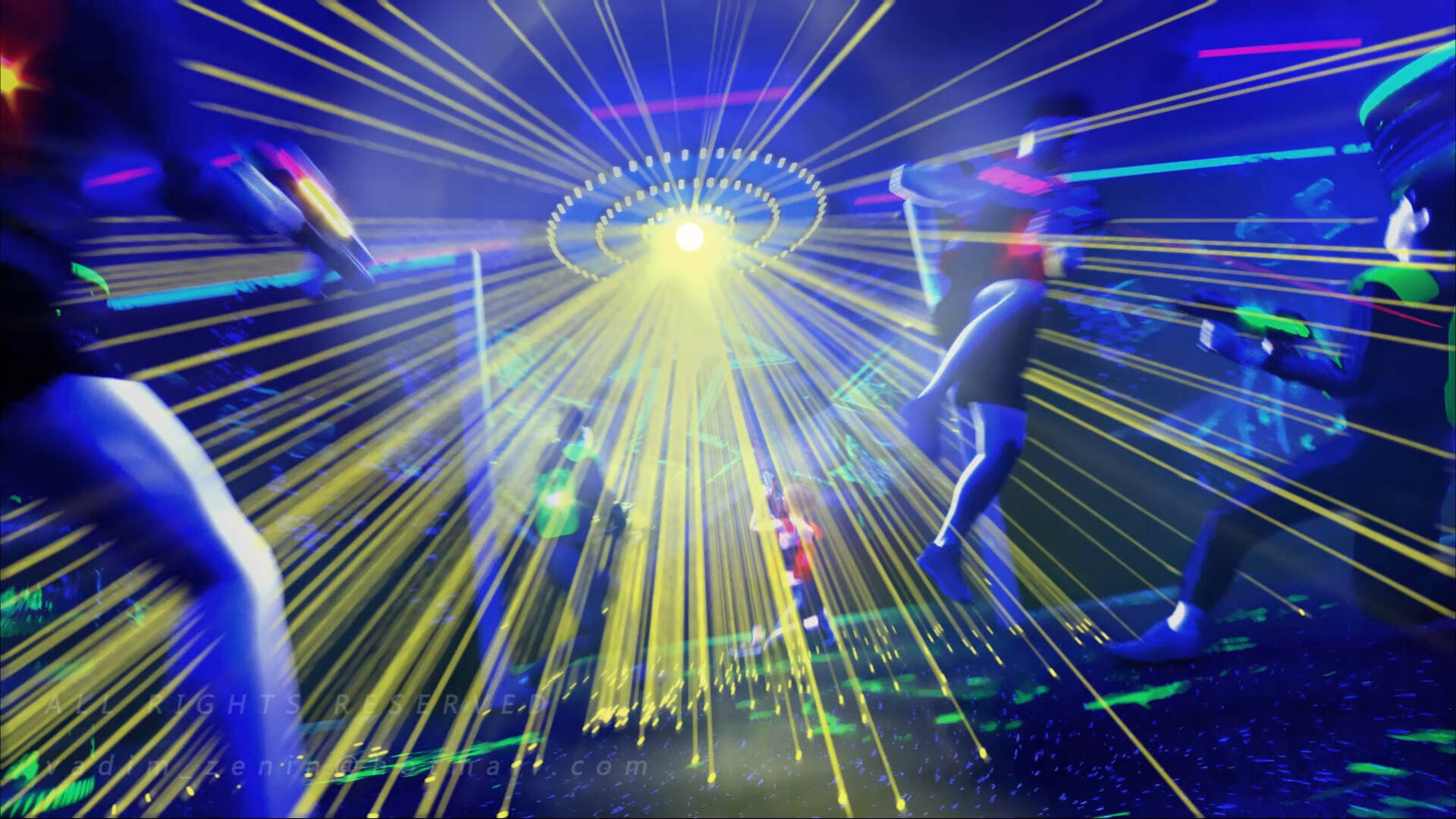 laser tag, disco ball, neon-lit, Full HD Desktop Wallpaper