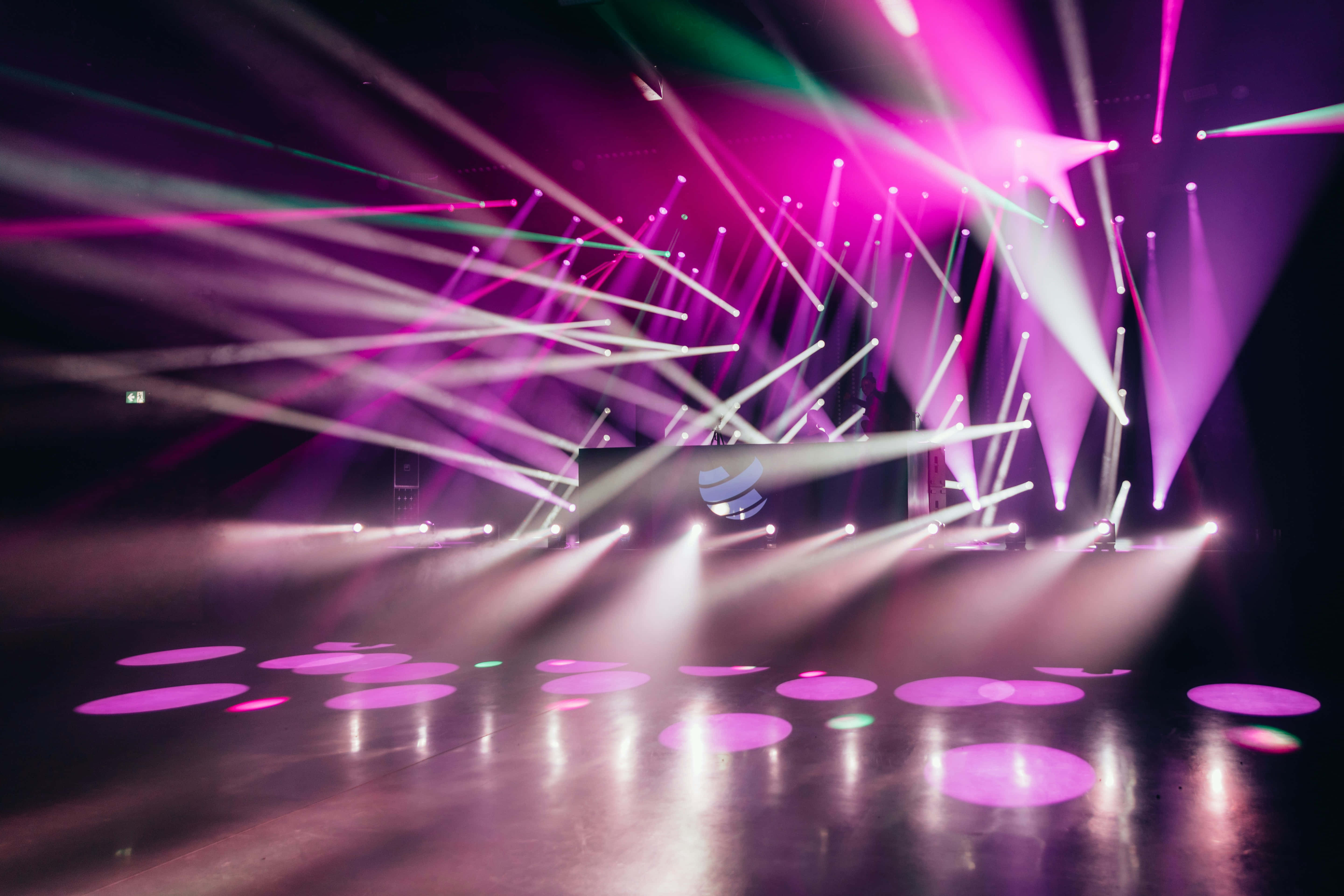 vibrant disco lights, magenta, green, 5K Desktop Wallpaper
