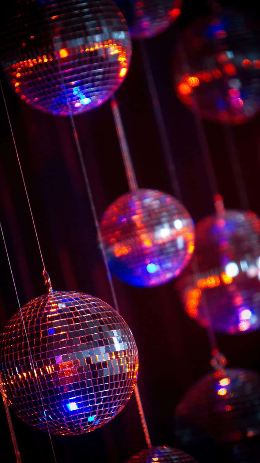 disco ball, red, blue, HD Phone Wallpaper