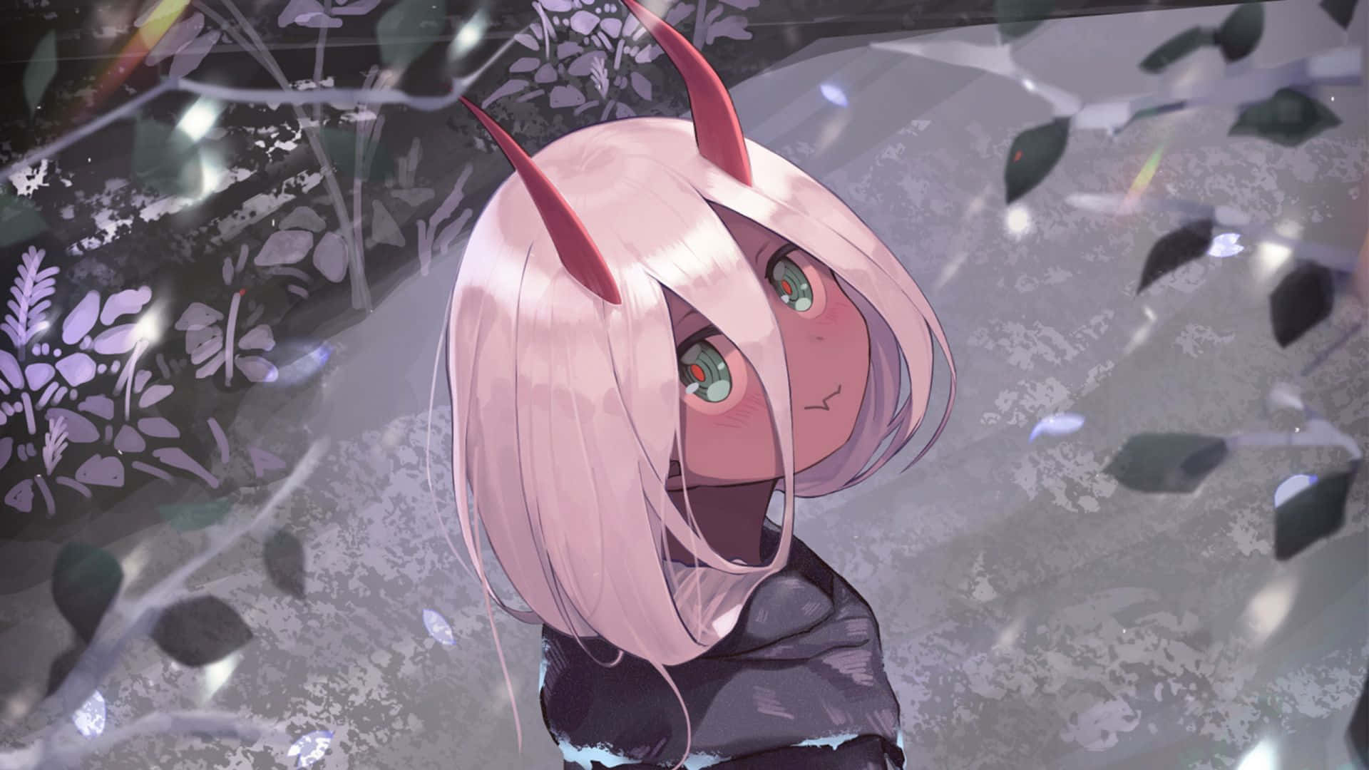 Discord Anime Pfp, pink-haired anime girl, red horns, Full HD Desktop Wallpaper