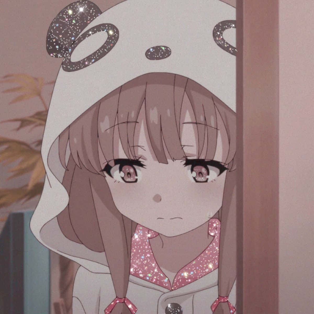 Discord Anime Pfp, anime girl, sparkly panda hoodie, SD Desktop Wallpaper