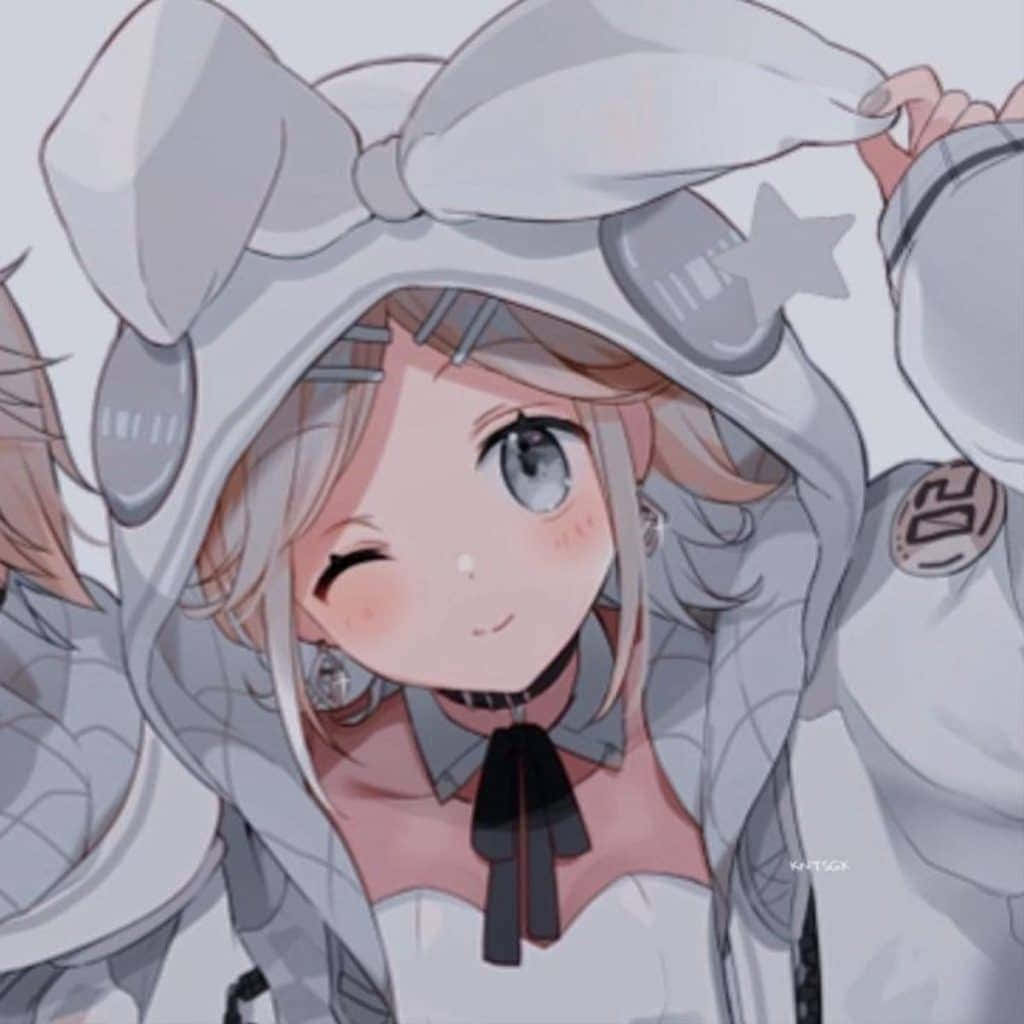 Discord Anime PFP Ribbon, anime girl, silver hair, SD Desktop Wallpaper