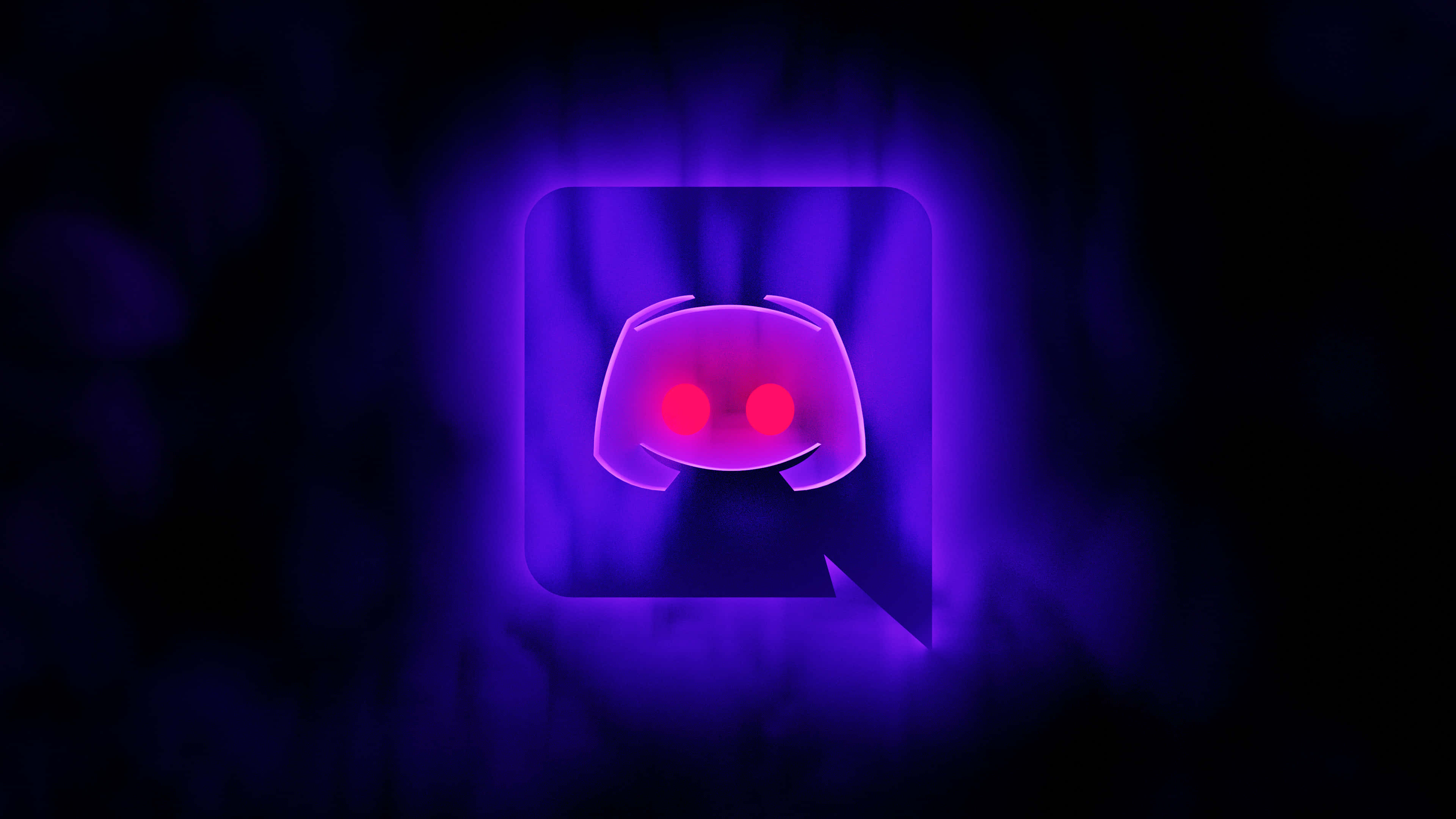Discord Logo, neon aesthetic, glowing purple, 4K Desktop Wallpaper