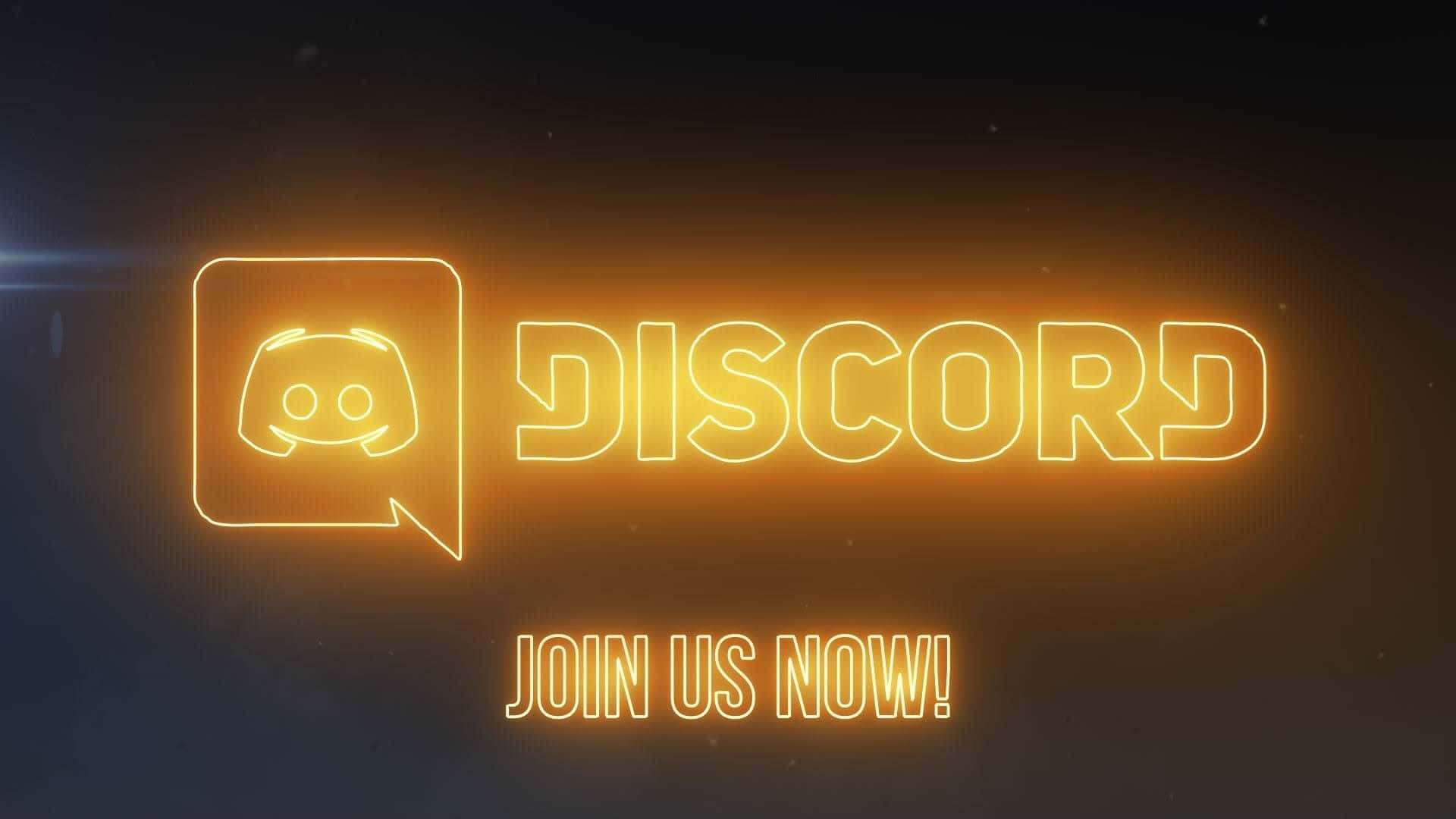 Discord Logo, neon orange, dark gradient background, Full HD Desktop Wallpaper