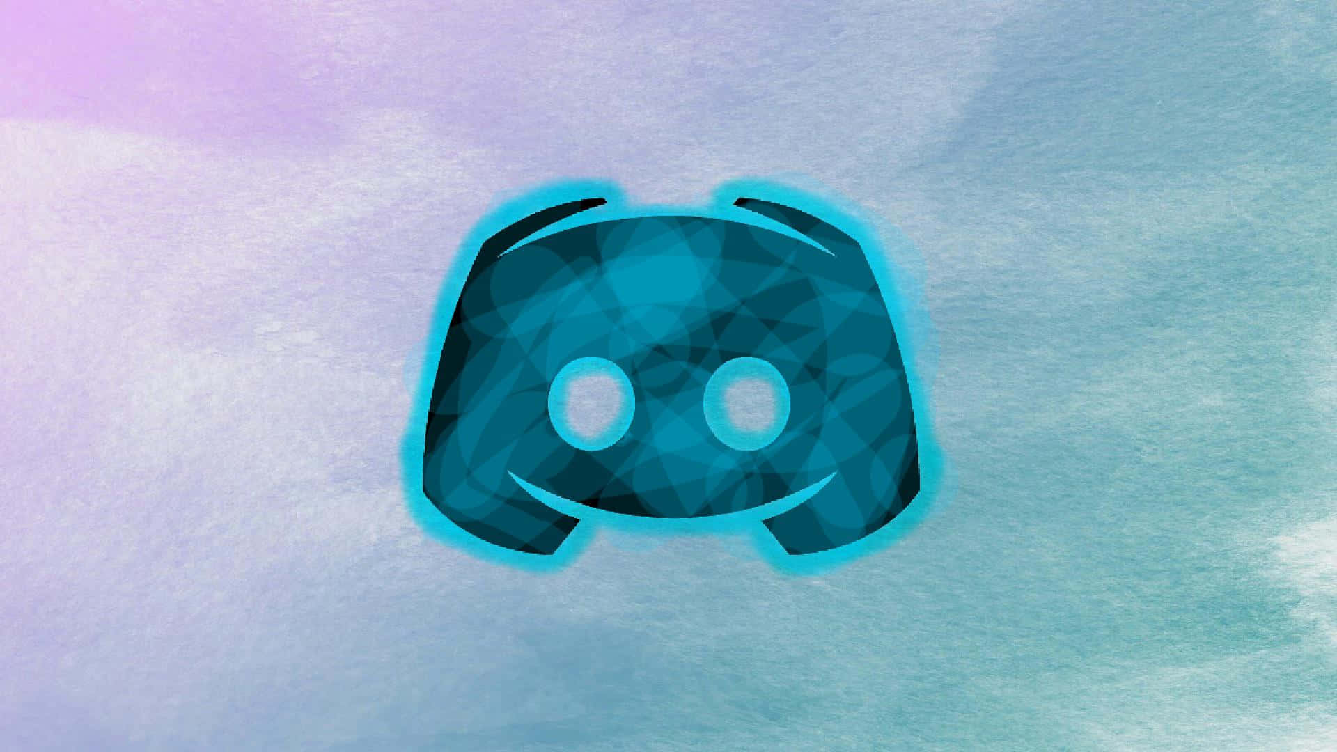 Discord Logo, blue outline, glowing blue, Full HD Desktop Wallpaper