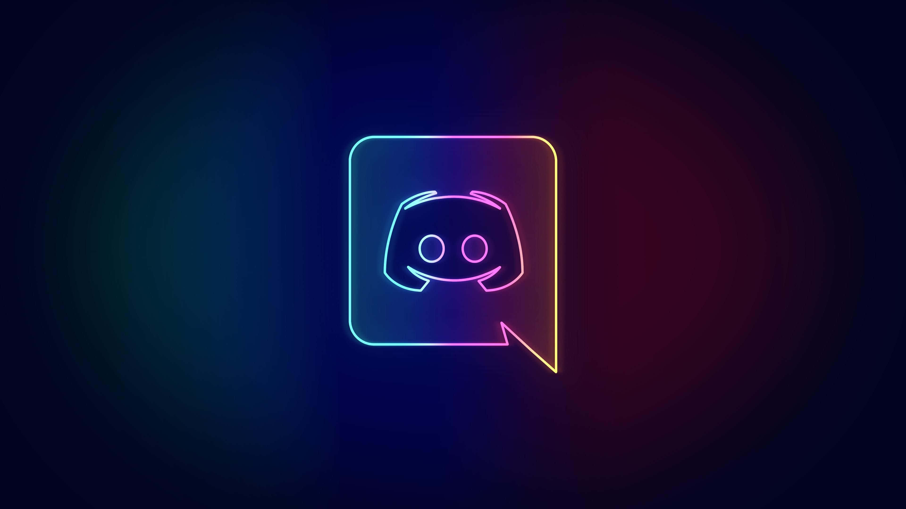 Discord Logo, neon, rainbow hues, 4K Desktop Wallpaper