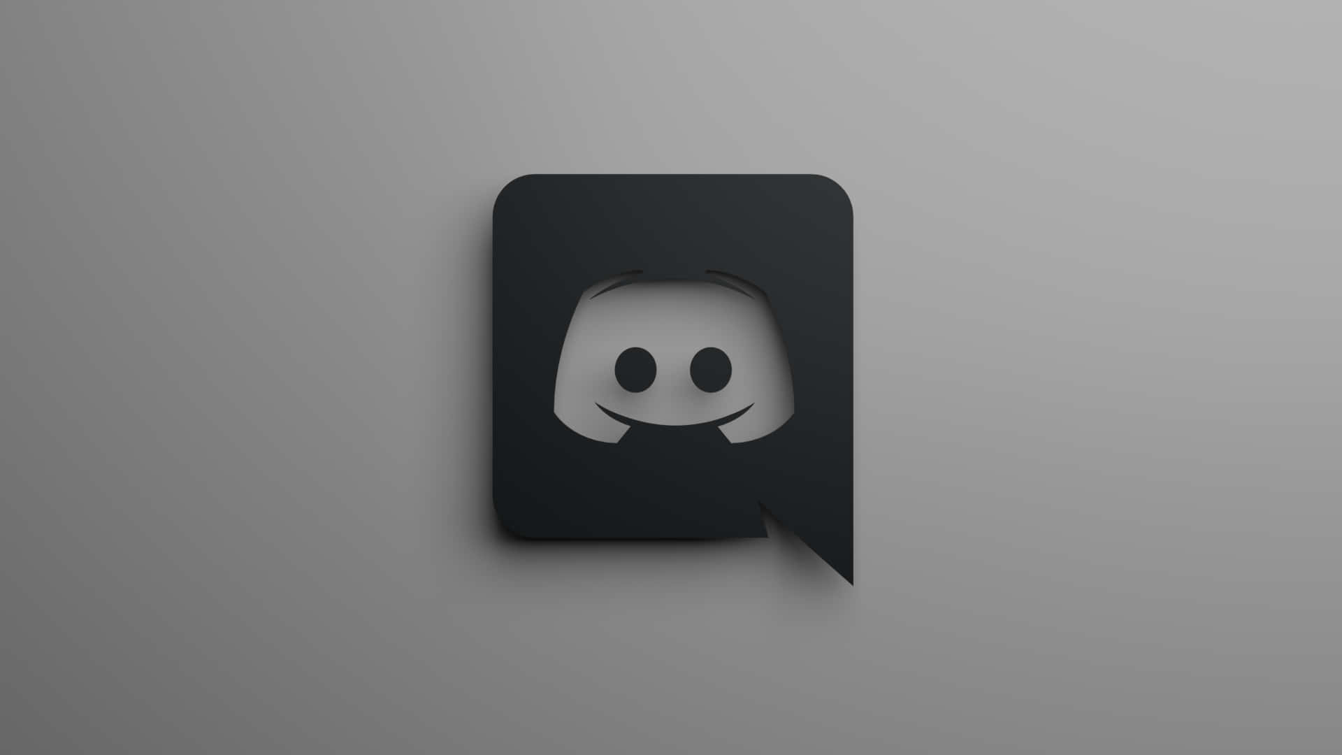 Discord Logo, black, smiling face cutout, Full HD Desktop Wallpaper