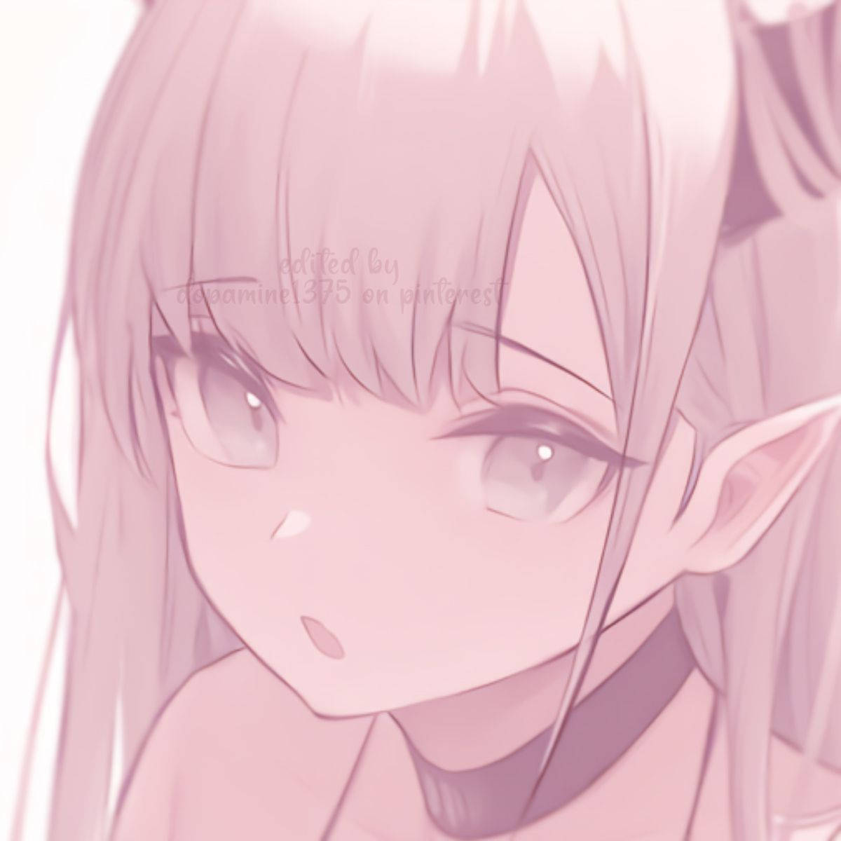 cute pink girl elf, anime, Discord PFP, SD Desktop Wallpaper