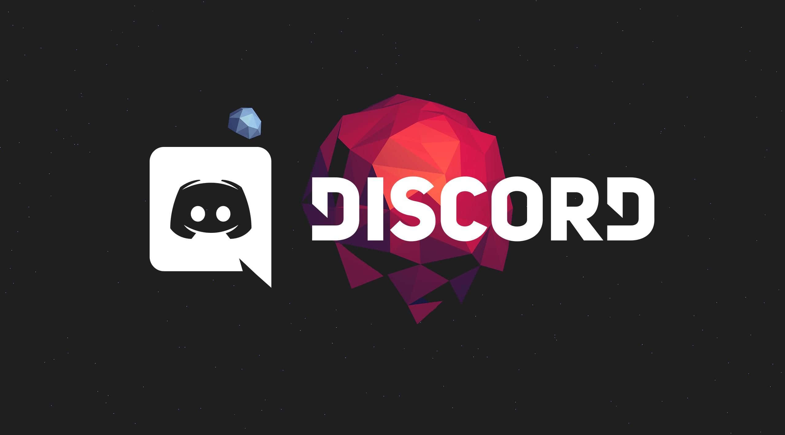 Discord logo, red geometric gem, blue crystal, 2K Desktop Wallpaper
