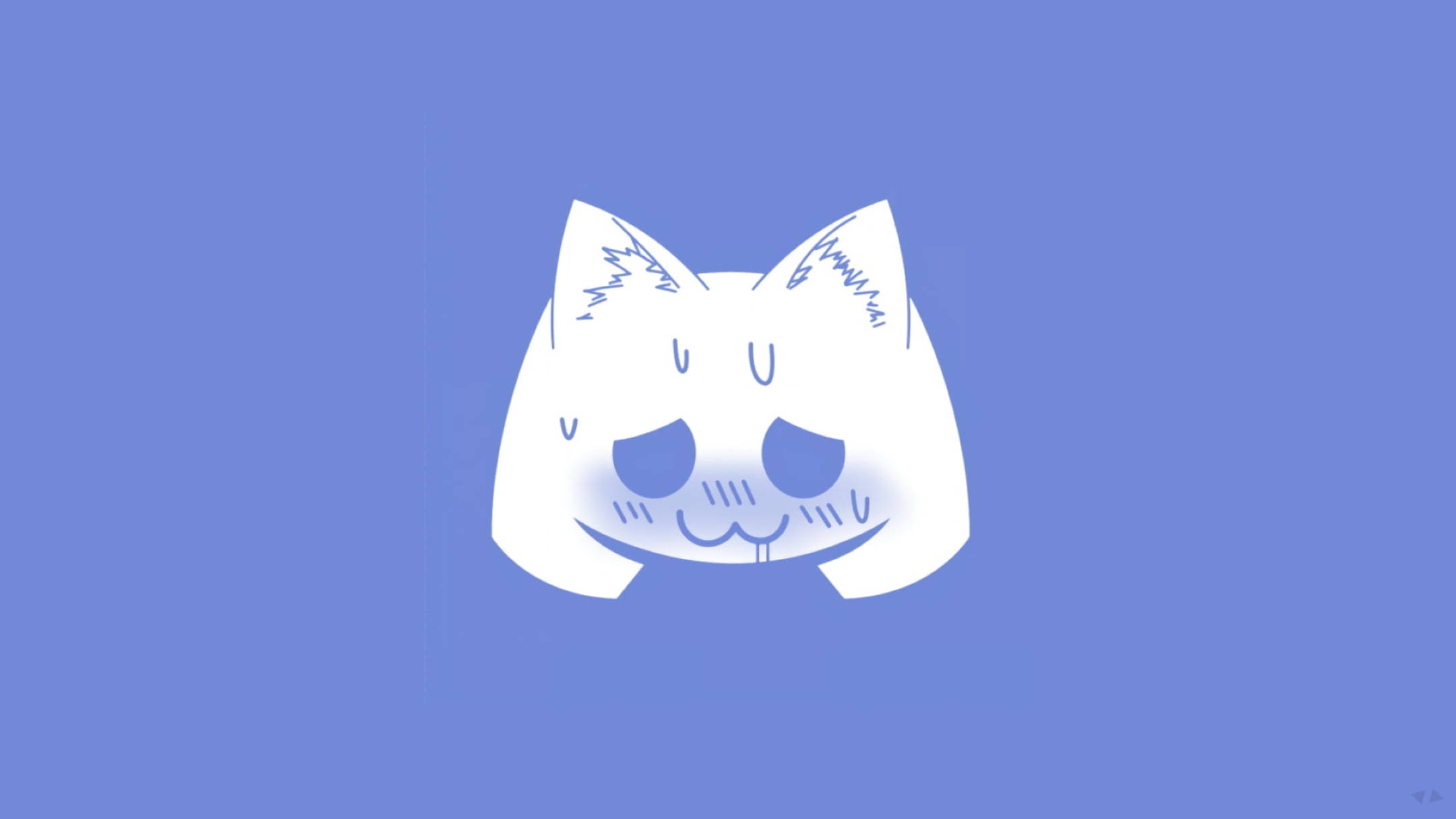 Discord, white cartoon cat face, sleepy eyes, Full HD Desktop Wallpaper