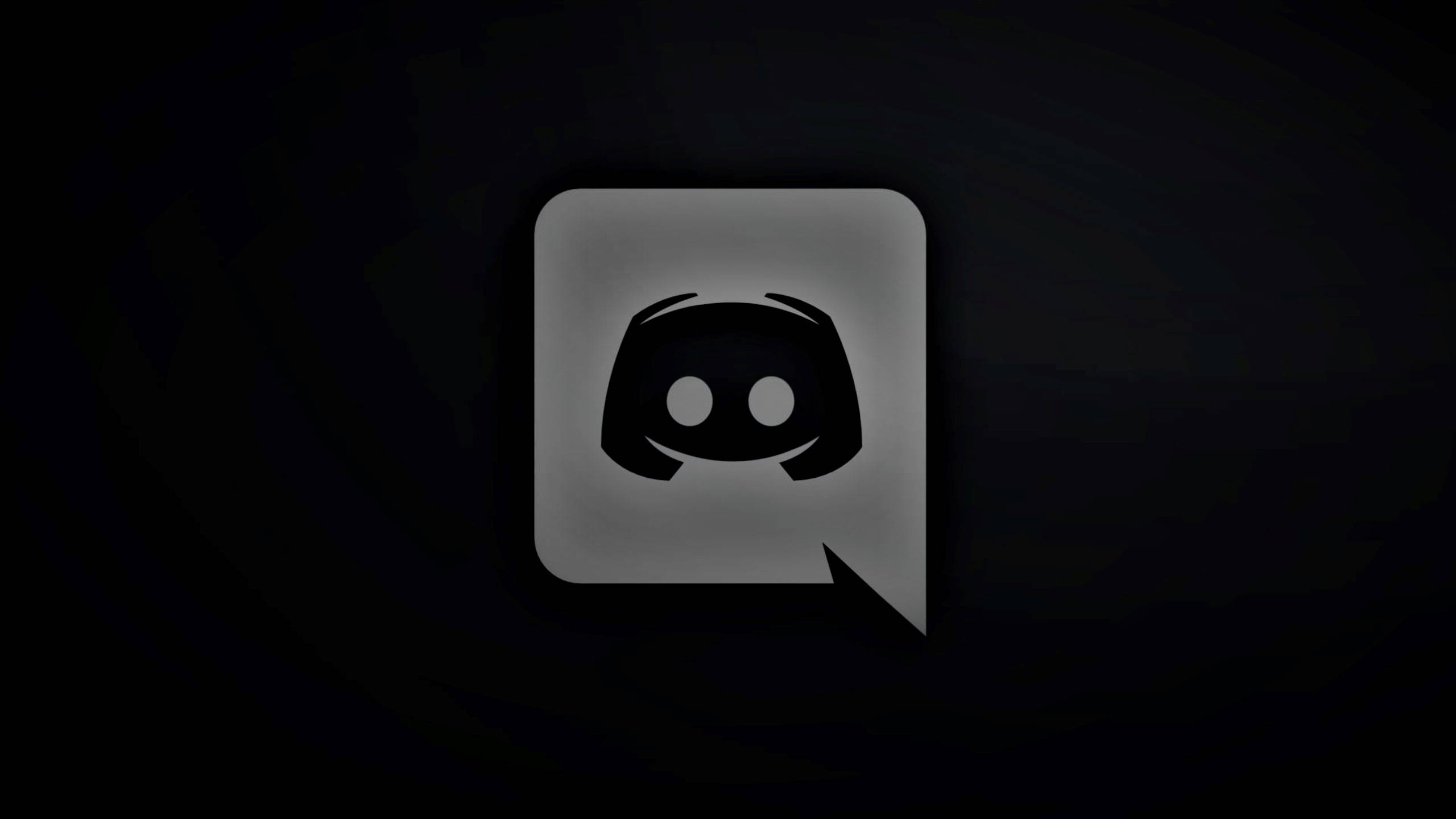 Discord, black aesthetic, glowing Discord logo, 2K Desktop Wallpaper