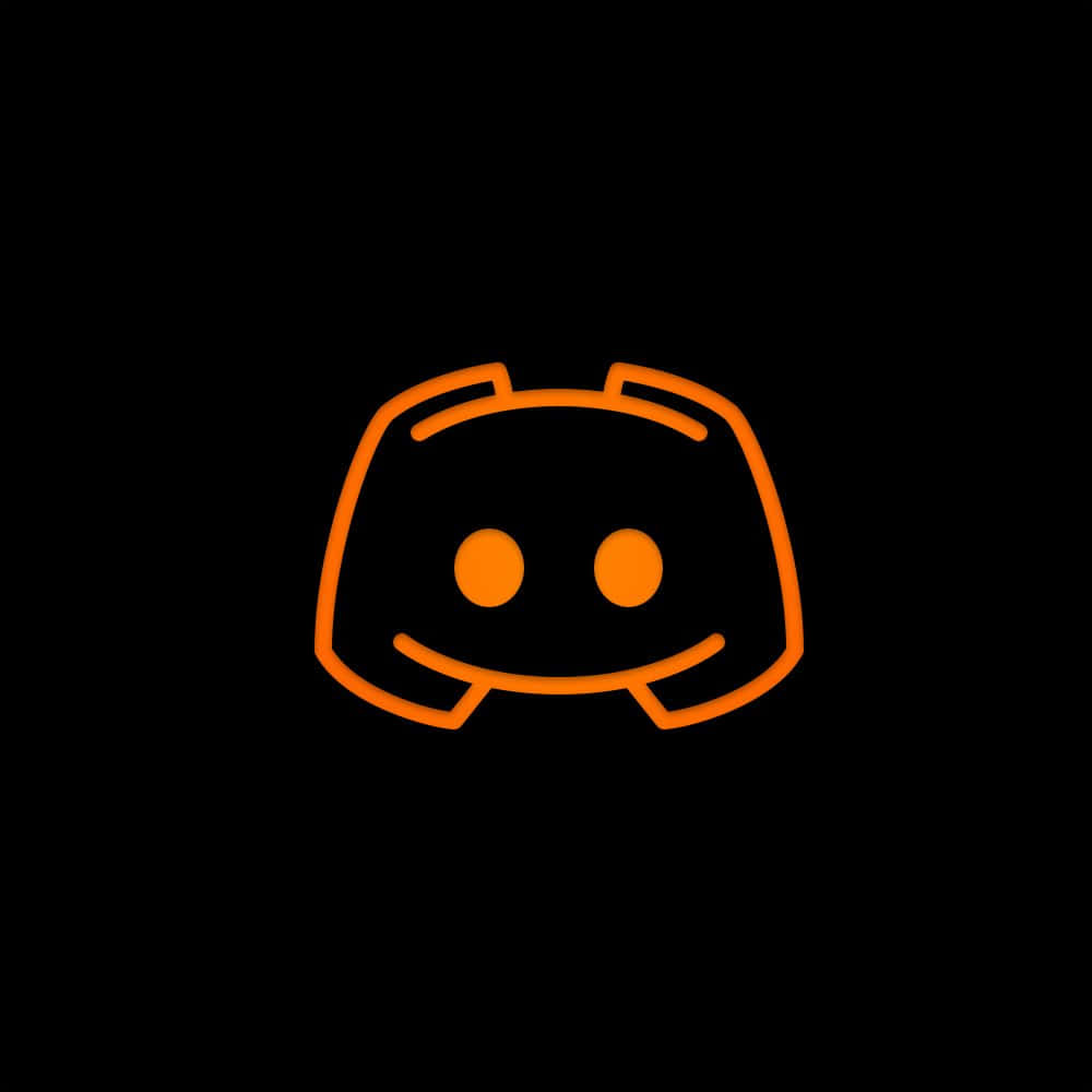 Discord, glowing orange, solid black background, SD Desktop Wallpaper