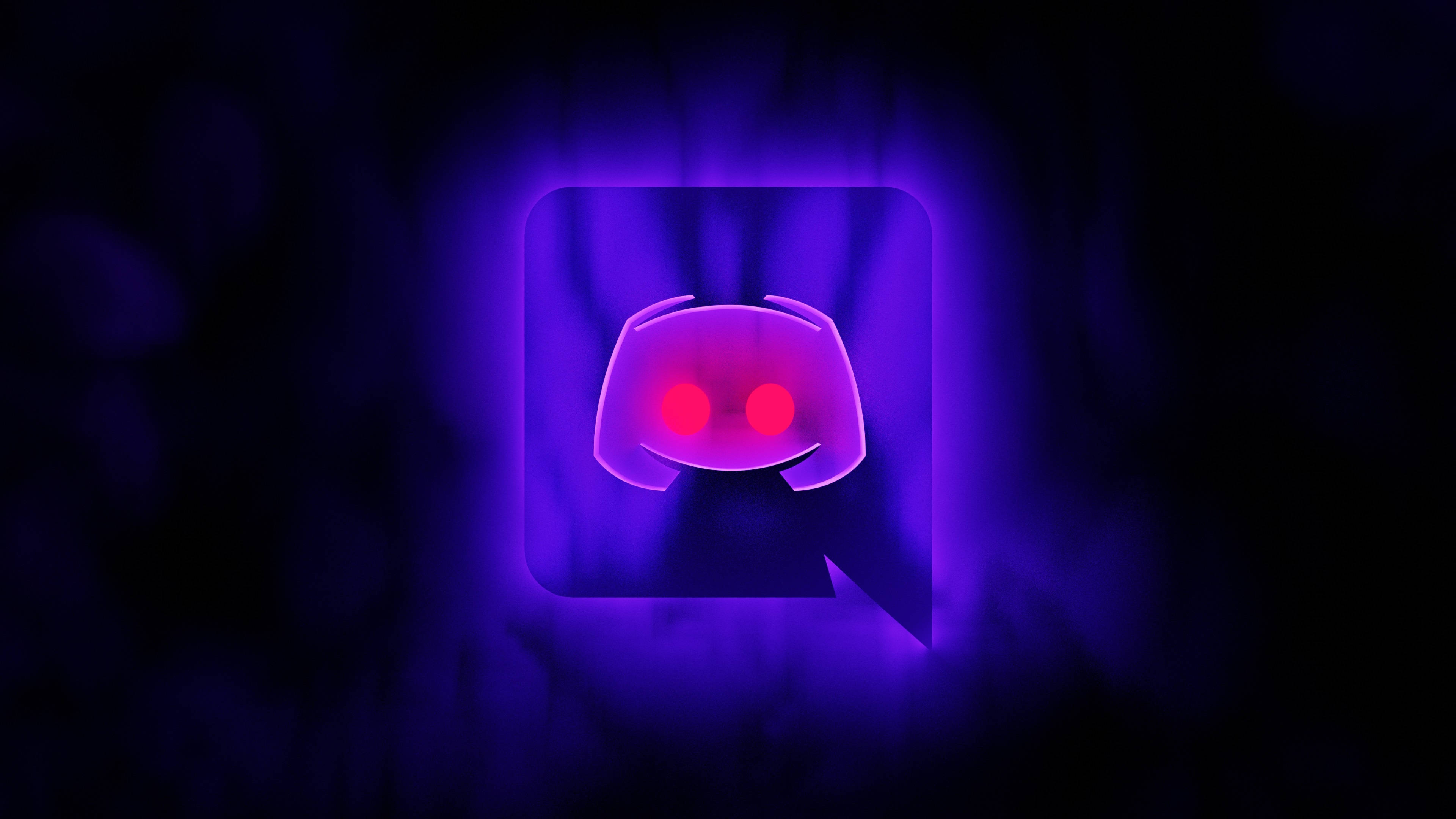 Discord, glowing purple, red eyes, 4K Desktop Wallpaper