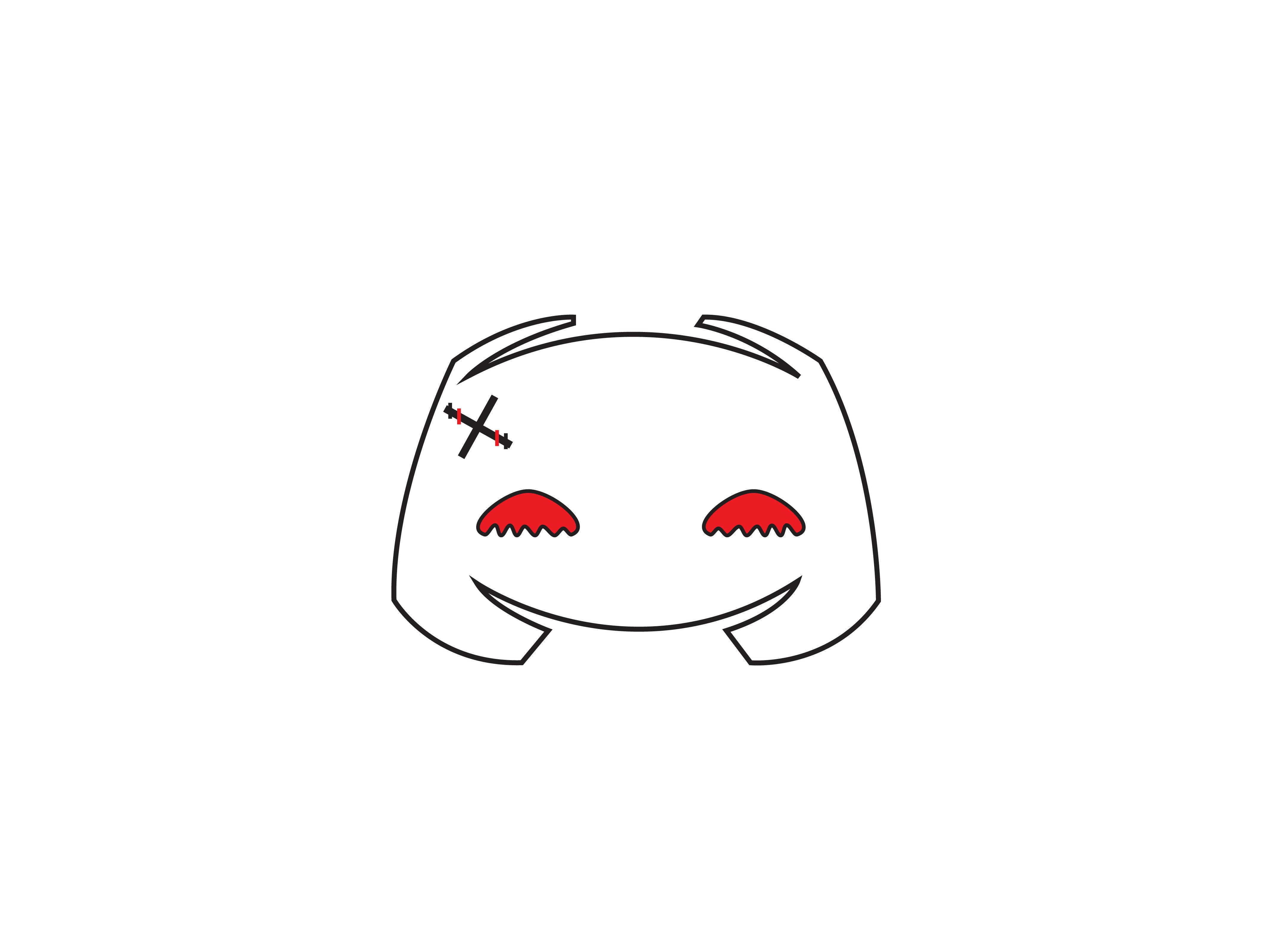 Discord, cute white creature, red eyes, 4K Desktop Wallpaper