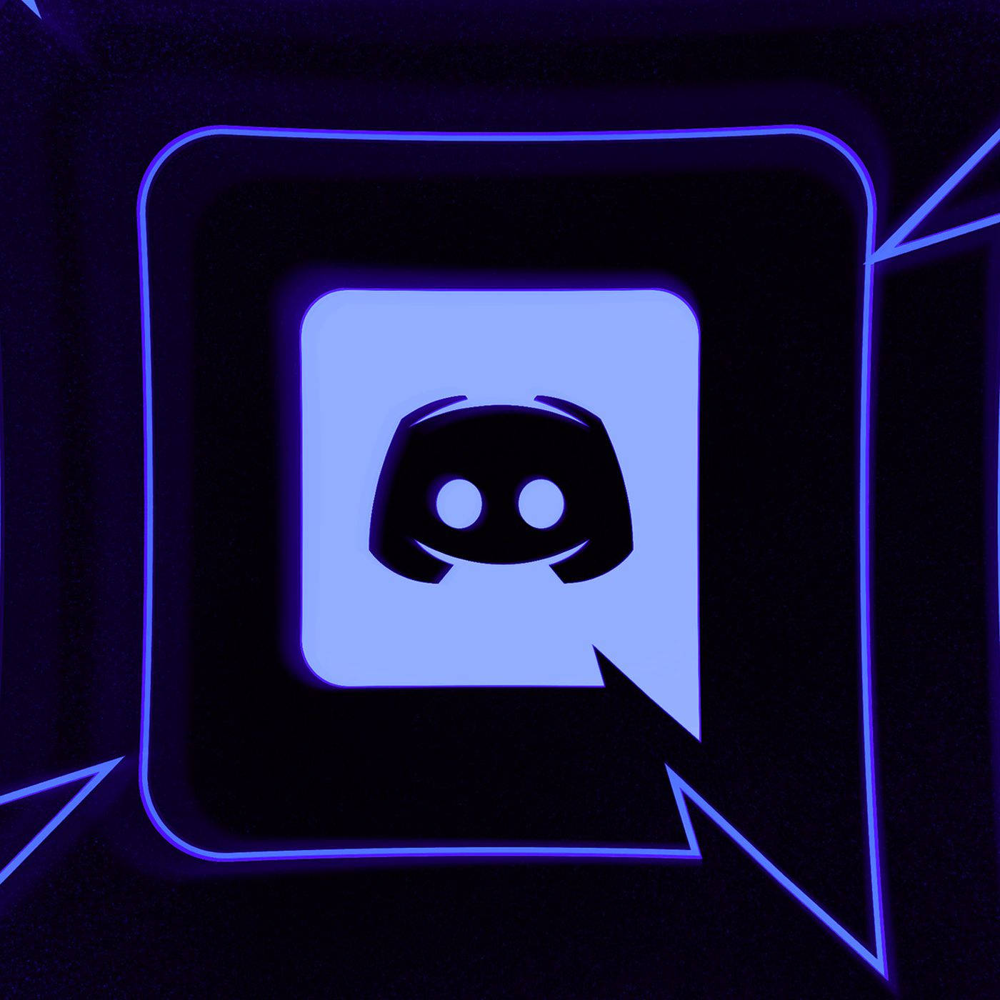 Discord, neon speech bubble, glowing blue, HD Desktop Wallpaper