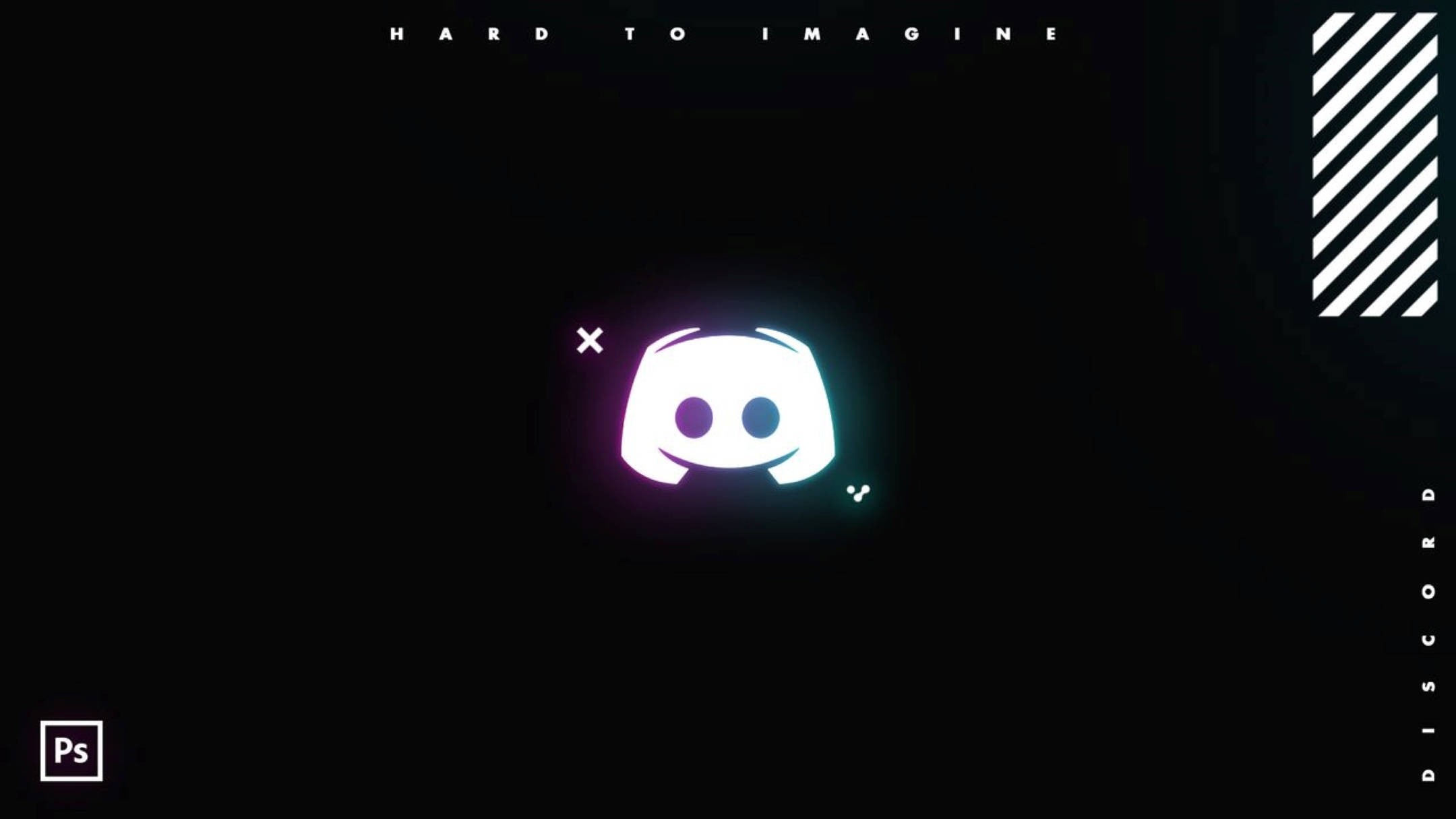 Discord, Adobe PS, neon Discord logo, Full HD Desktop Wallpaper