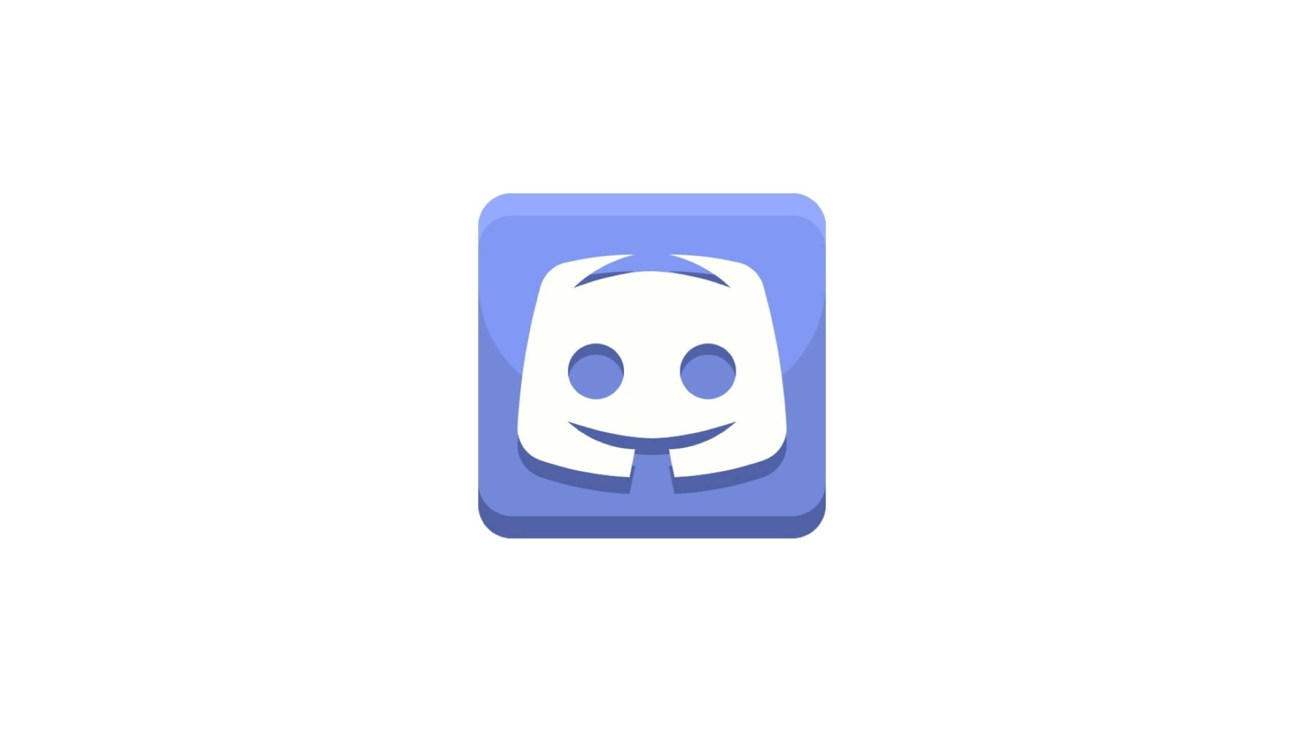 Discord, blue square, white smiling face, 2K Desktop Wallpaper