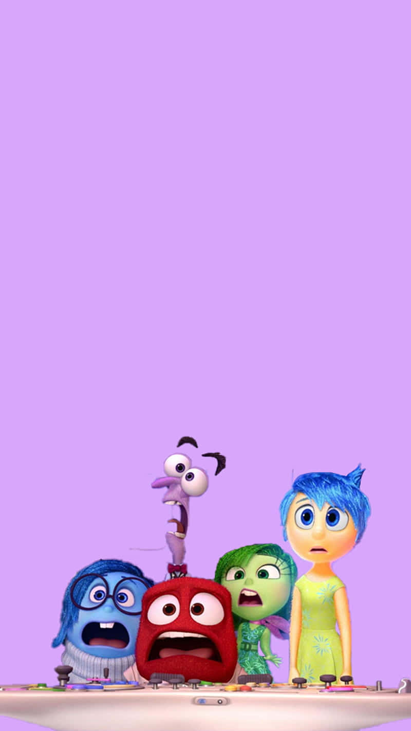 animated emotions group, disgusted, purple background, HD Phone Wallpaper