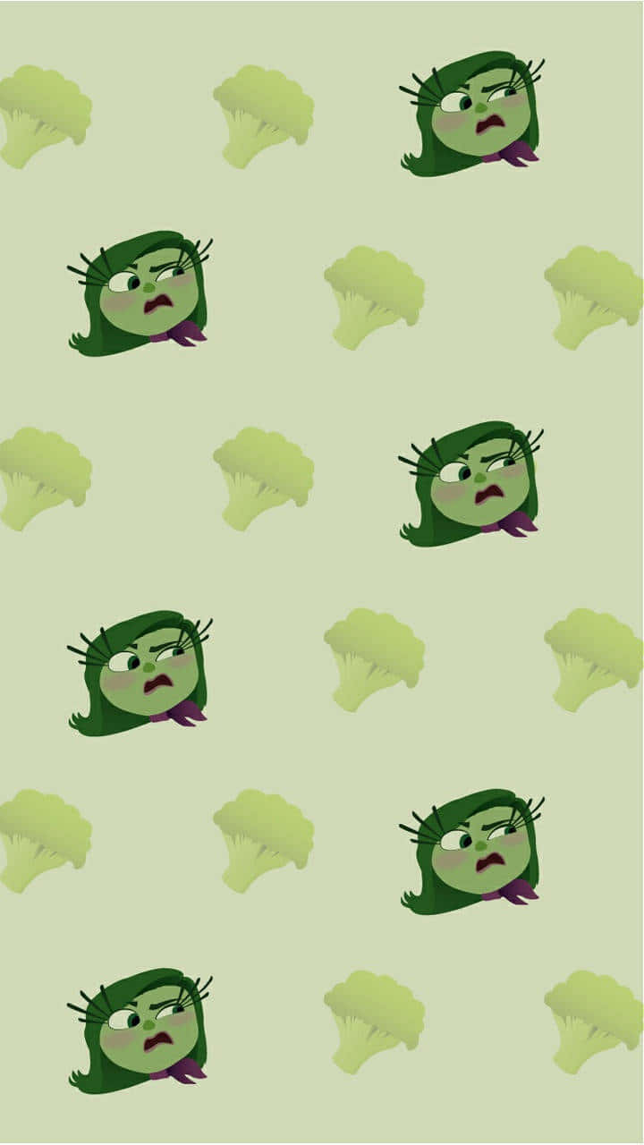 Disgusted Green Face Pattern, cartoon broccoli characters, angry expressions, HD Phone Wallpaper