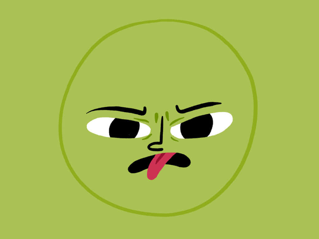 disgusted face, cartoon expression, minimalist green cartoon face, SD Desktop Wallpaper