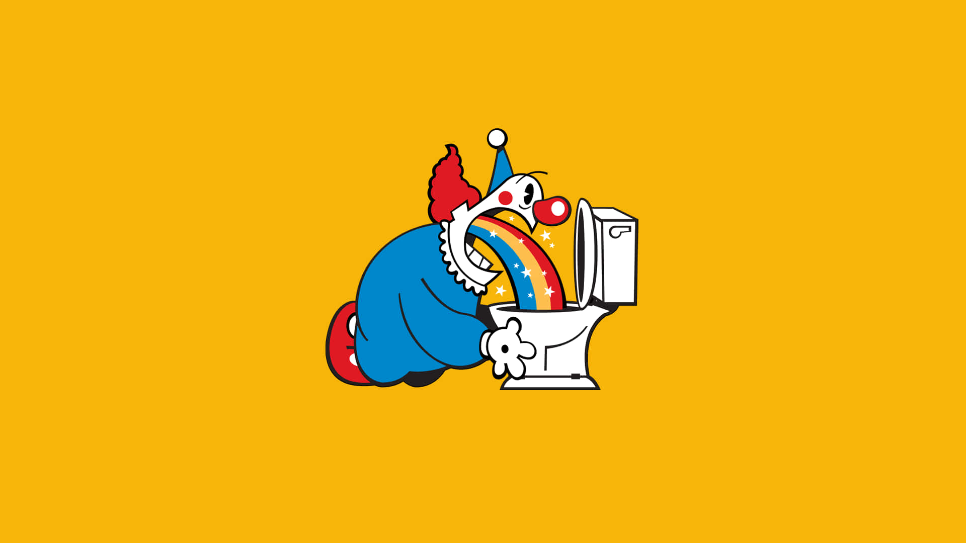 clown, blue costume, red hat, Full HD Desktop Wallpaper
