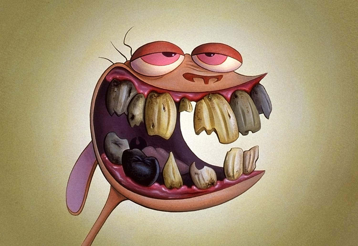decayed teeth, cartoon character, grotesque mouth, HD Desktop Wallpaper